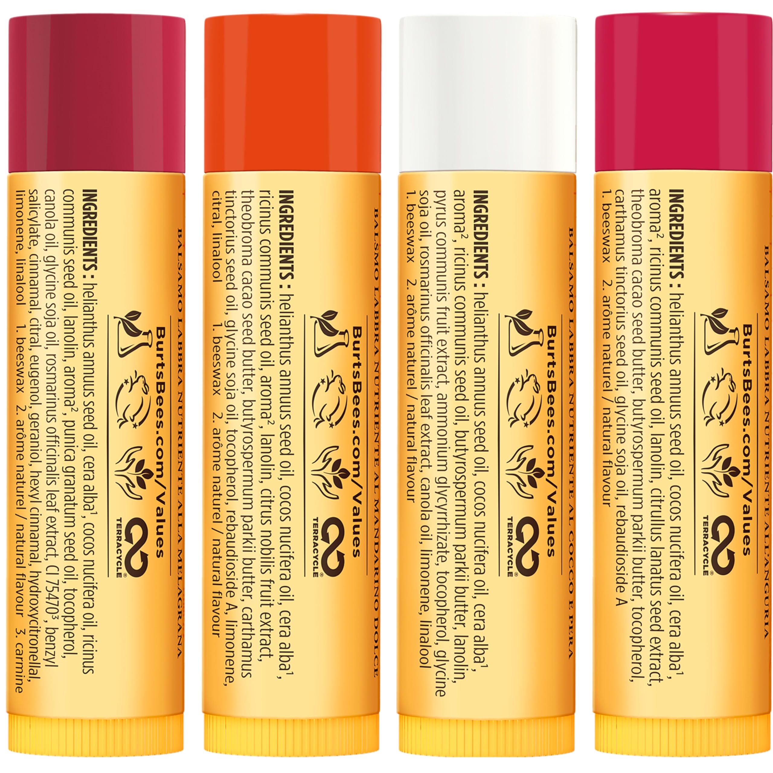 Burt's Bees Lippenbalsam-Geschenkset, Granatapfel, Kokosnuss &amp; Birne, Wassermelone, Süße Mandarine, Frisch gepflückt, 4 x 4,25 g 8