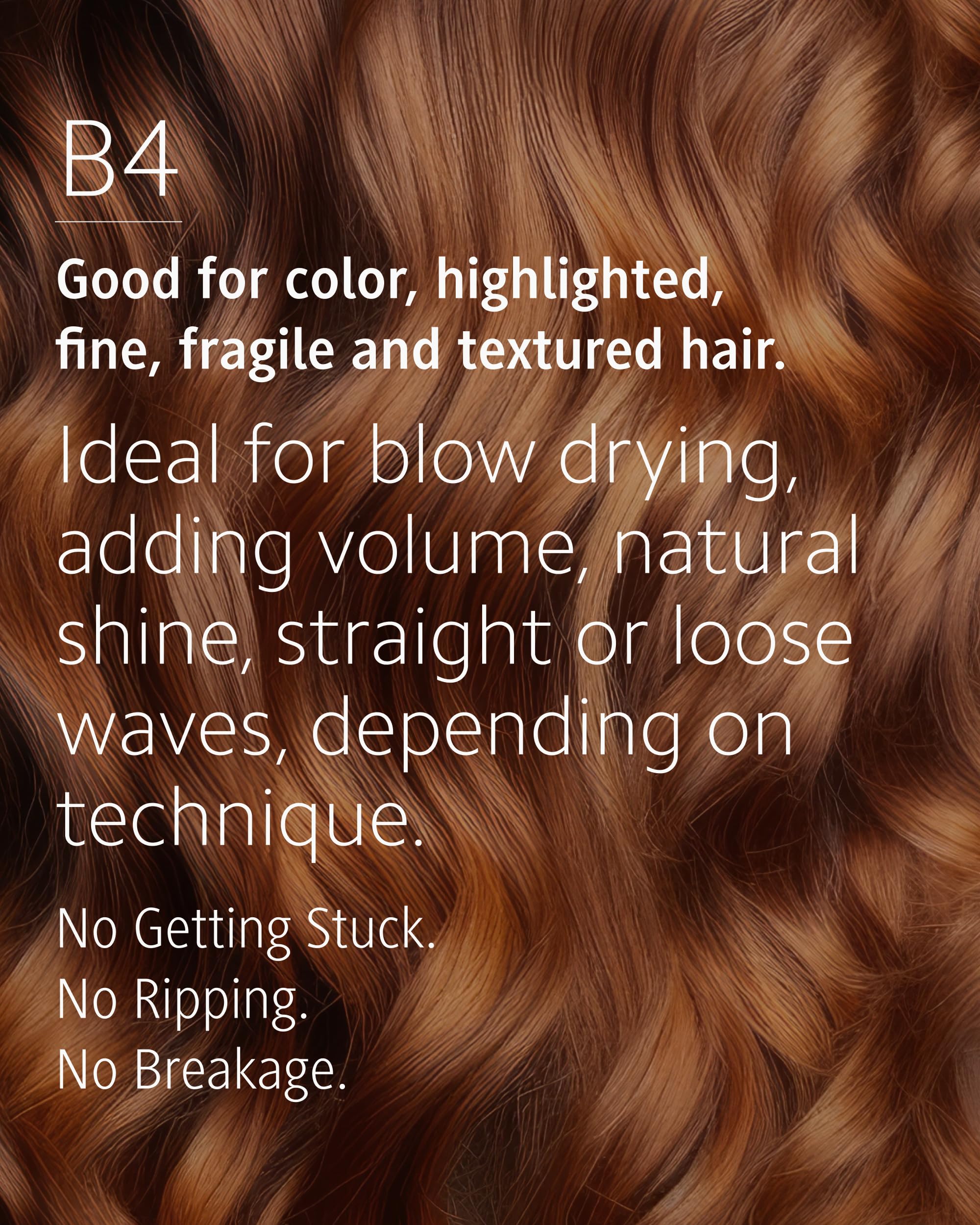 Ibiza Hair B4 Professional Round Brush with Eco Cork Wood Handle for Volume and Curls 5