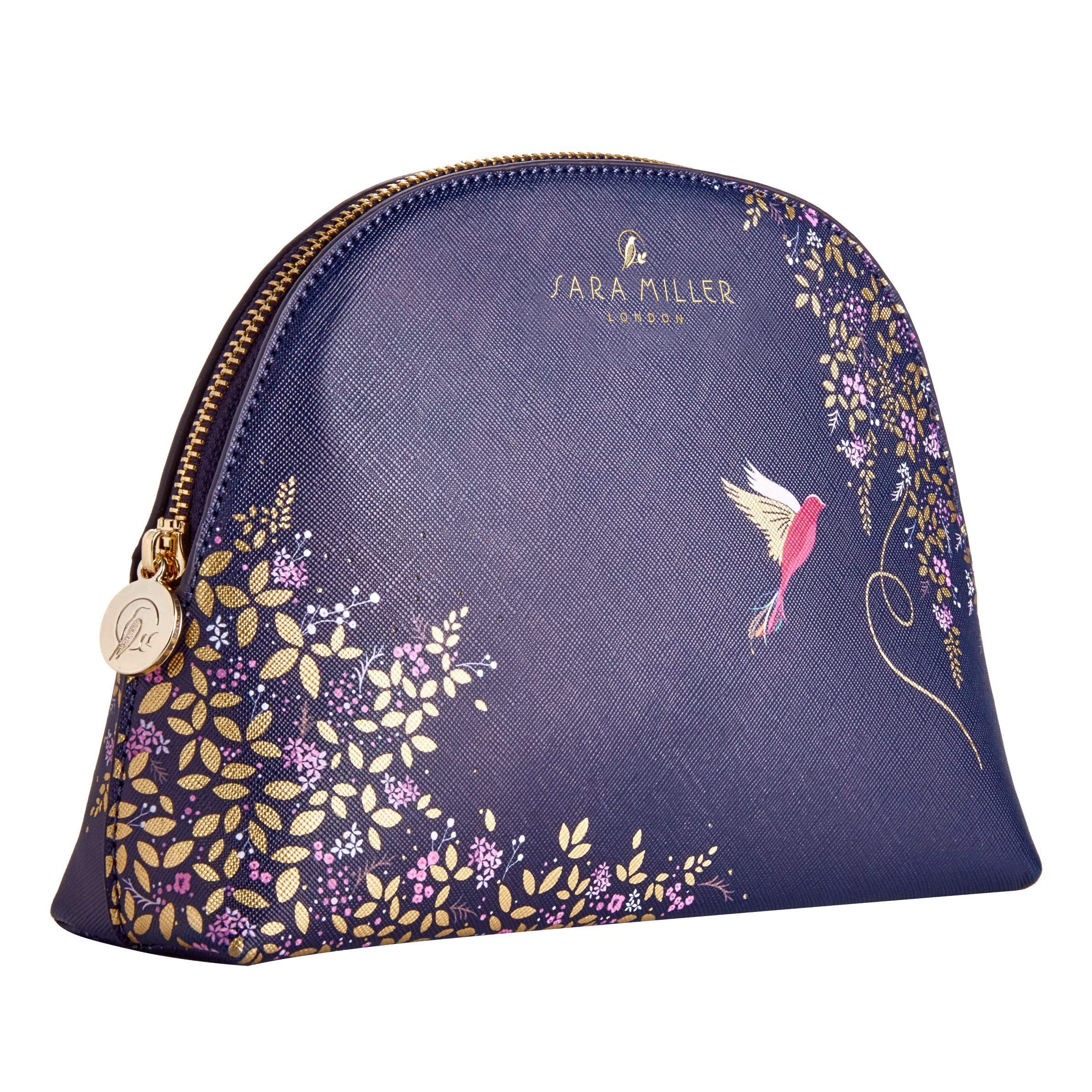 Sara Miller London Chelsea Cosmetic Bag, Medium, Purple, Gold Foil Detailing