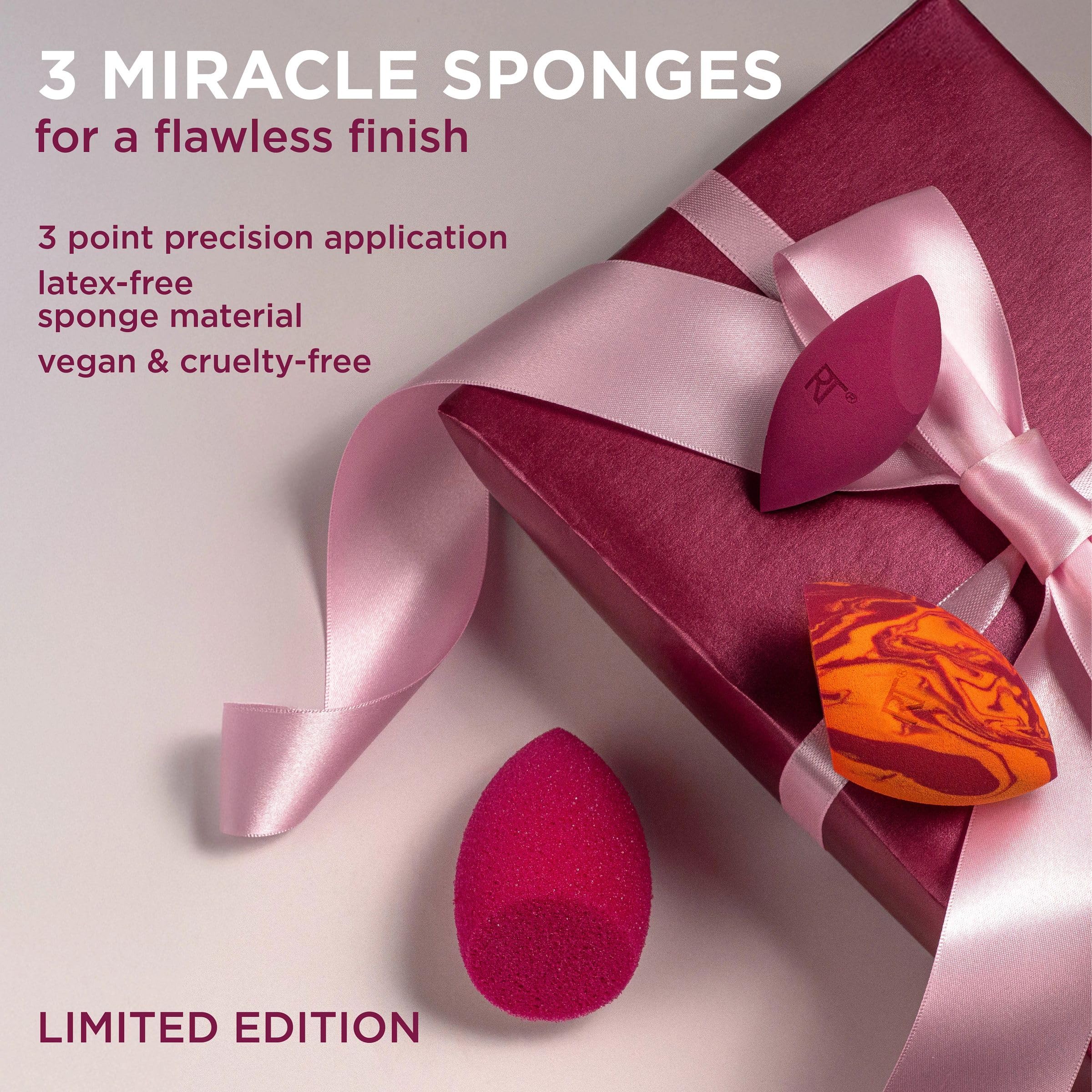 Real Techniques Makeup Sponge Superstars 3-Piece Set: Miracle Complexion, Airblend & Concealer Tools