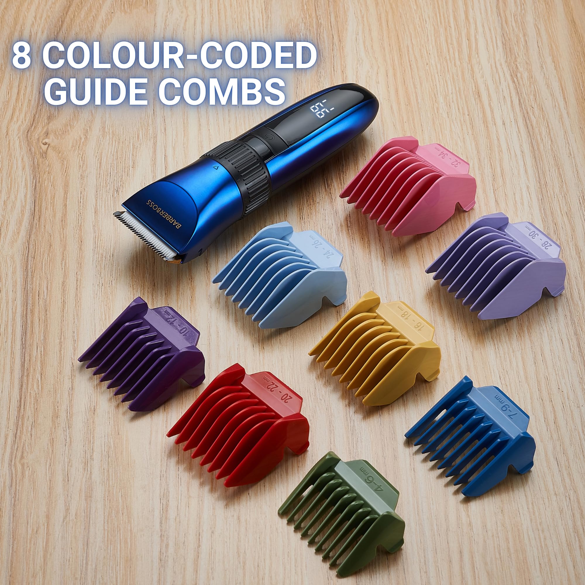 BarberBoss Akku-Bart- und Haartrimmer mit Selbstschärfefunktion, Keramikklingen, L 6