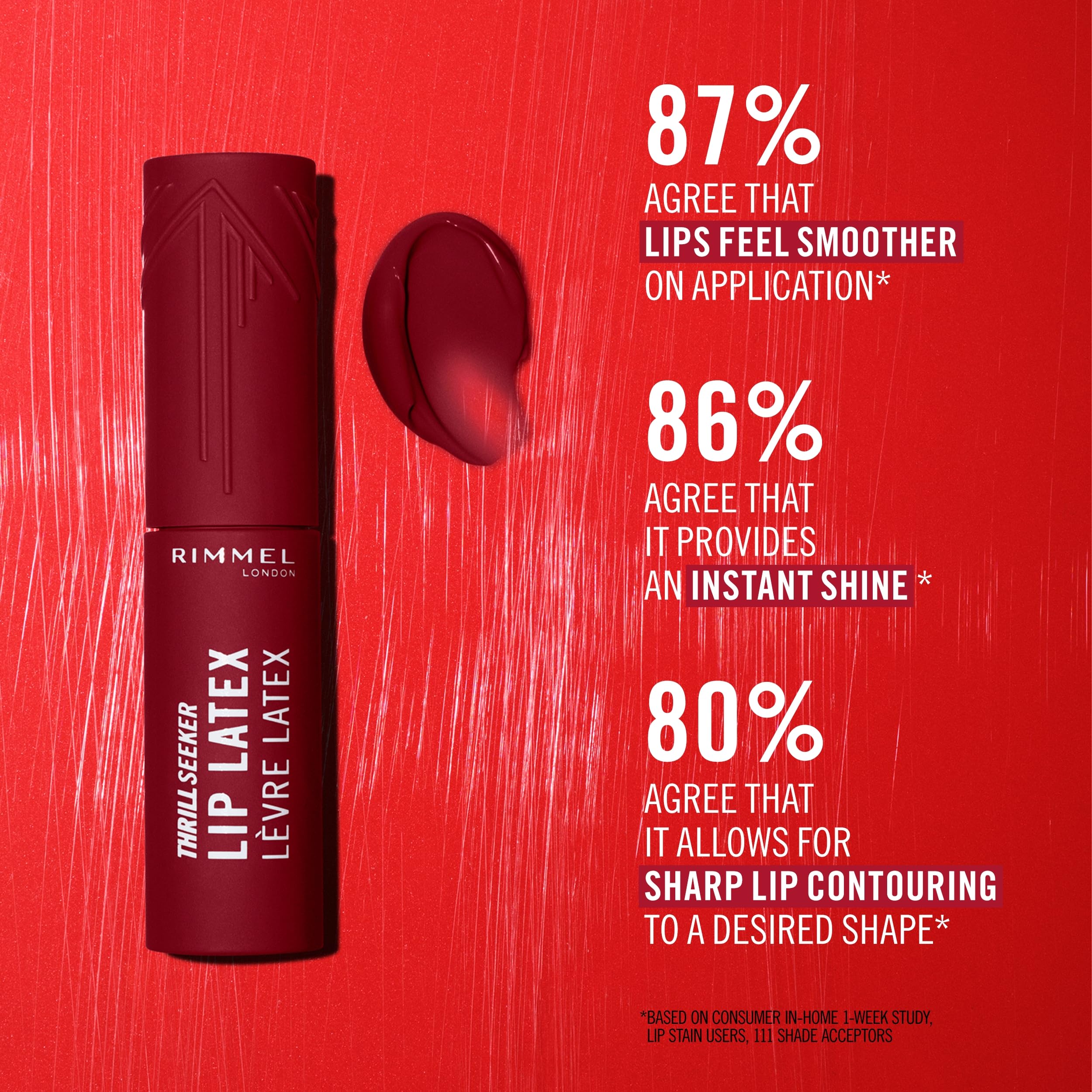 Rimmel Thrill Seeker Lip Latex Liquid Lipstick, 400 Rimmel Red, Ultra-Smooth Finish 6