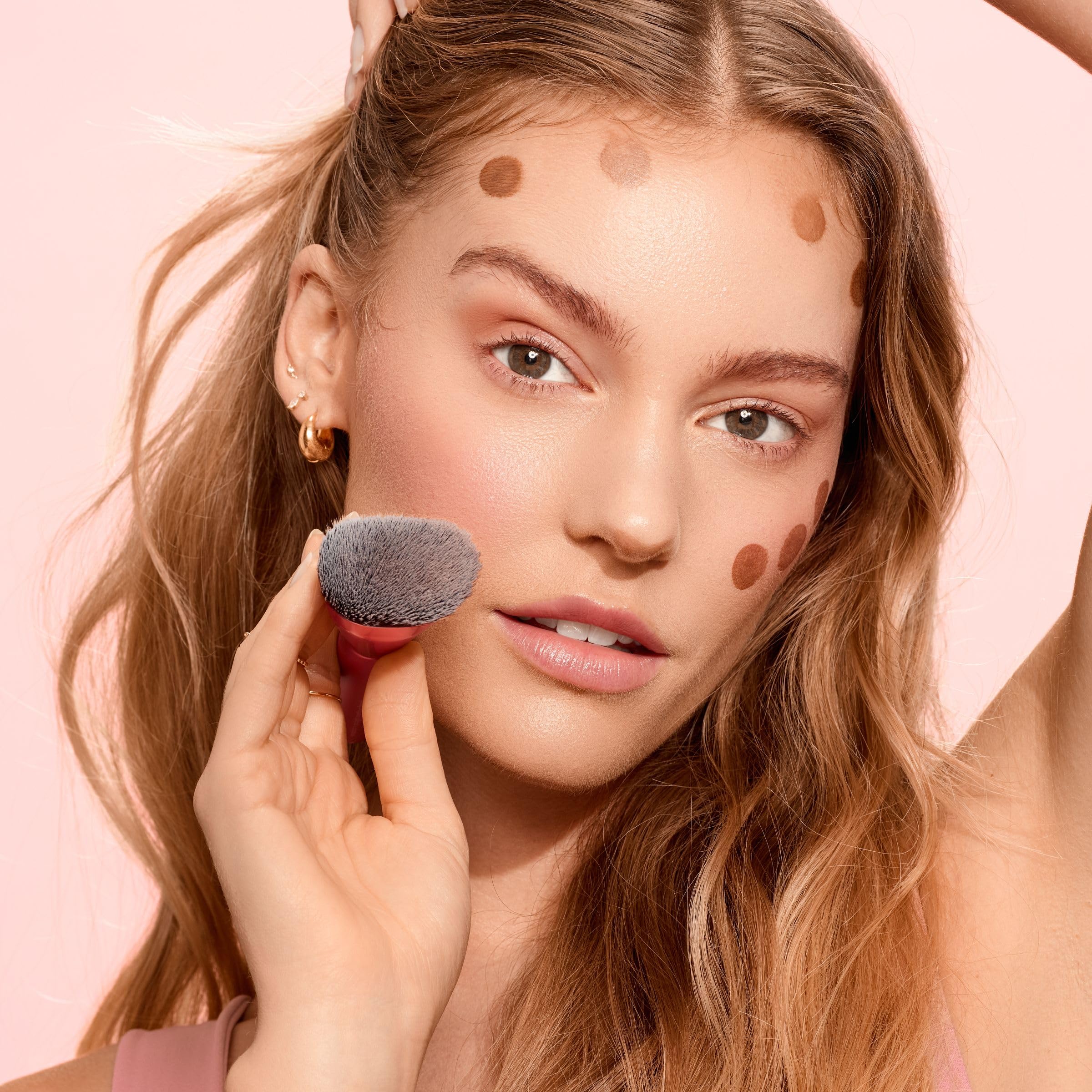 Real Techniques Snatch + Sculpt Konturpinsel, für flüssige und cremige Konturprodukte sowie Bronzer, flache Oberseite und ovaler Kopf zum Verblenden und Polieren, dicht, 1 Stück 6