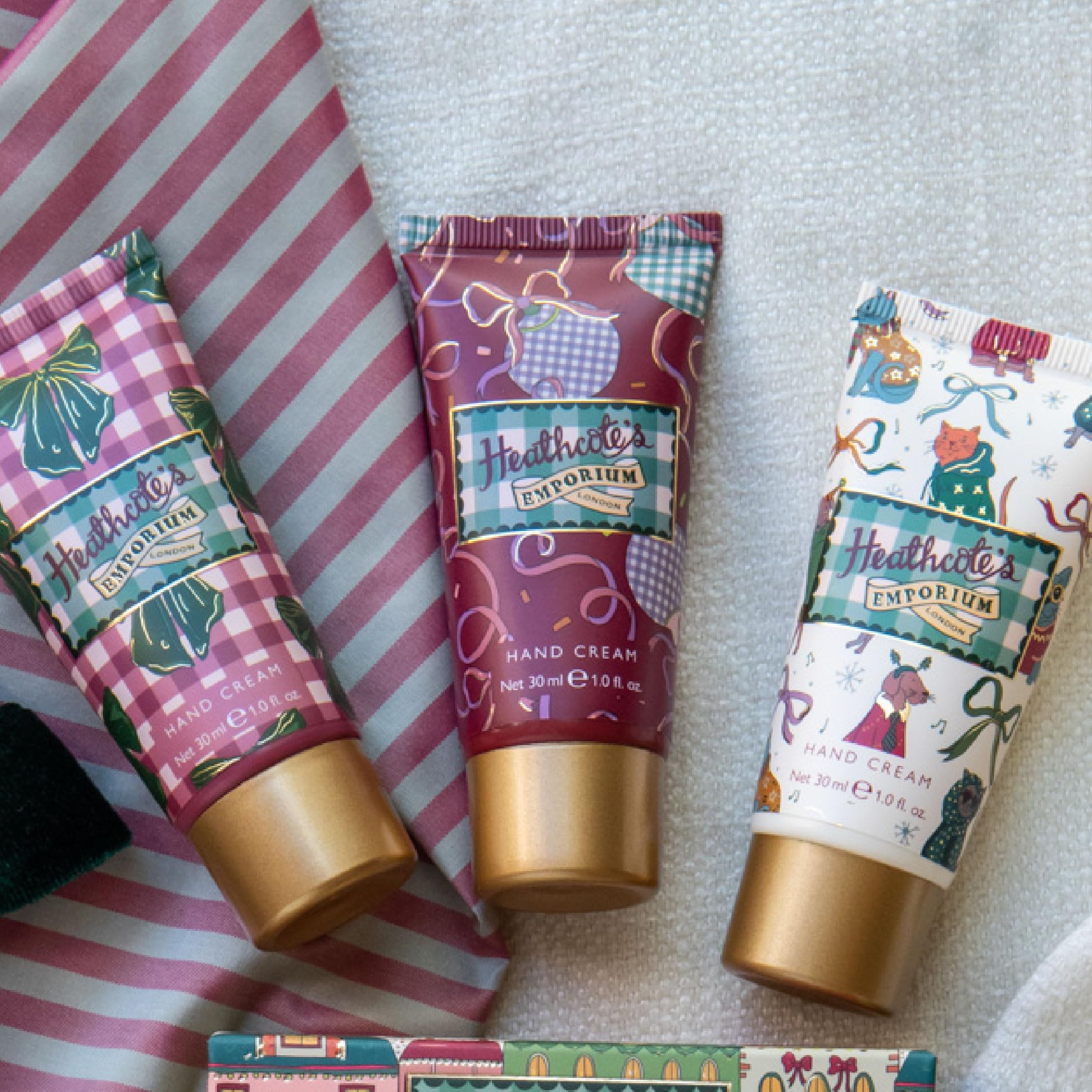 Heathcote & Ivory Hand Cream Trio 3x 30ml, Vegan, Shea Butter & Vitamin E, Festive Scent 6