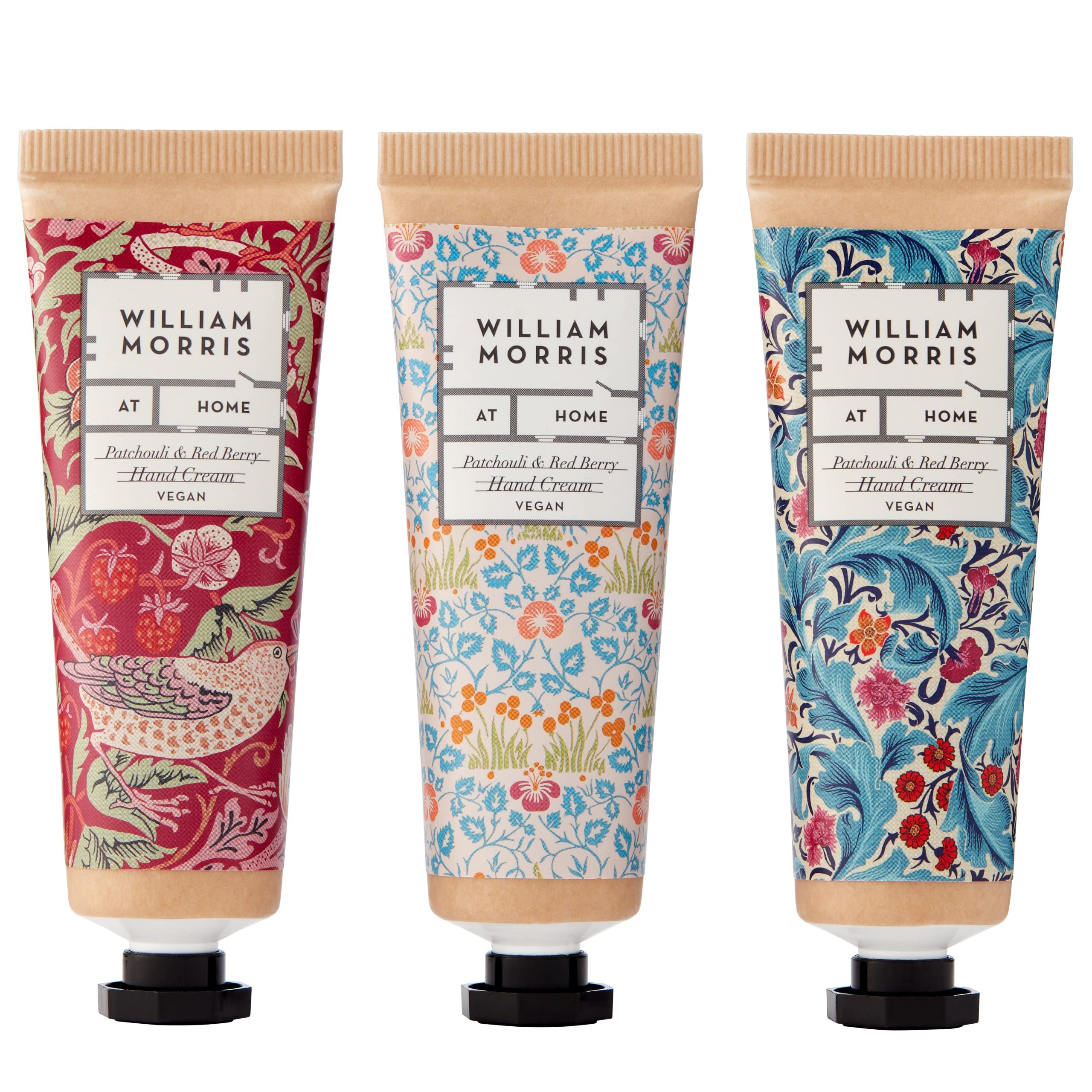 WILLIAM MORRIS AT HOME Hand Cream Set (6x 30ml) with Shea Butter, Patchouli & Red Berry 4