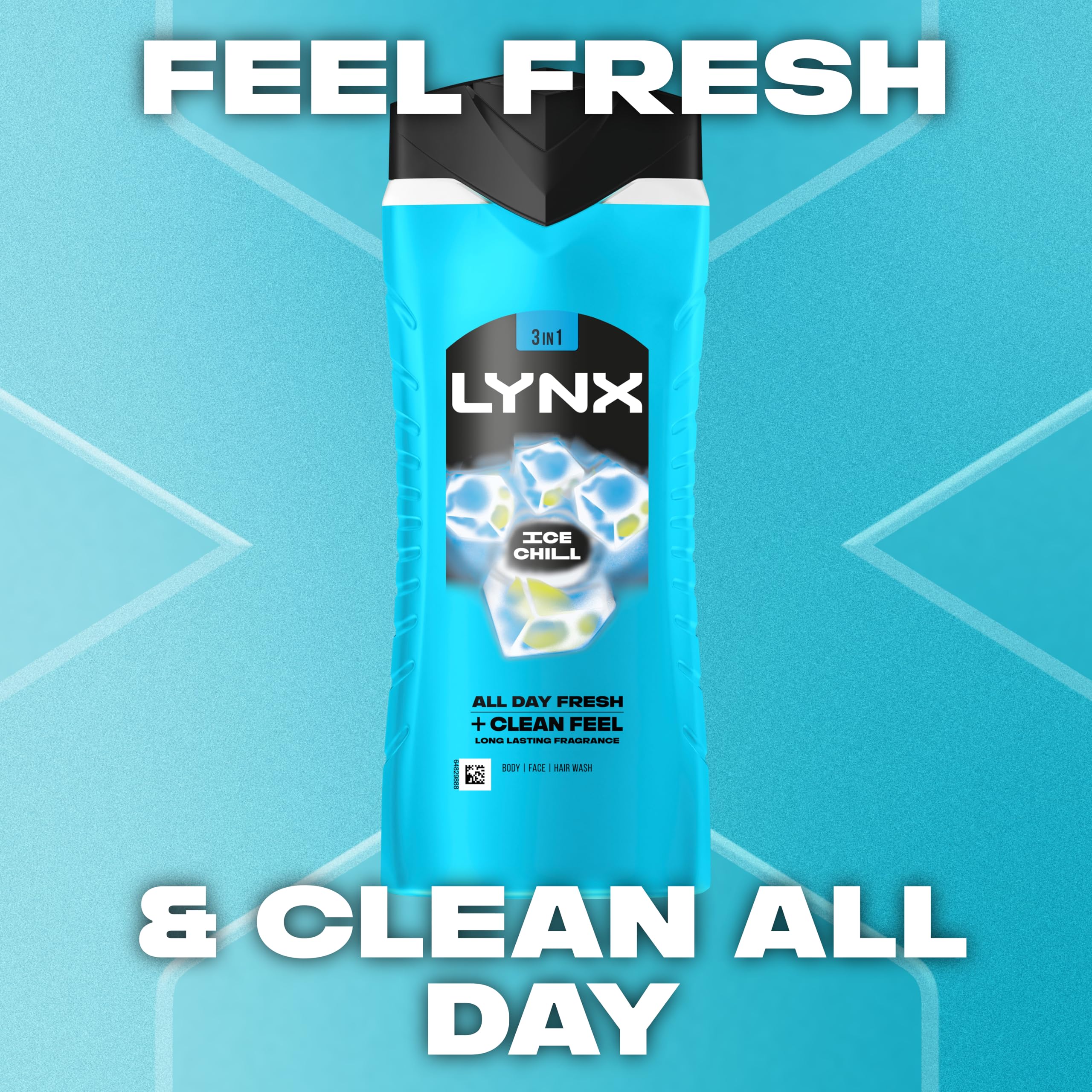 Lynx Men Ice Chill 3-in-1 Duschgel für Haare, Gesicht und Körper mit pflanzlichen Inhaltsstoffen 7