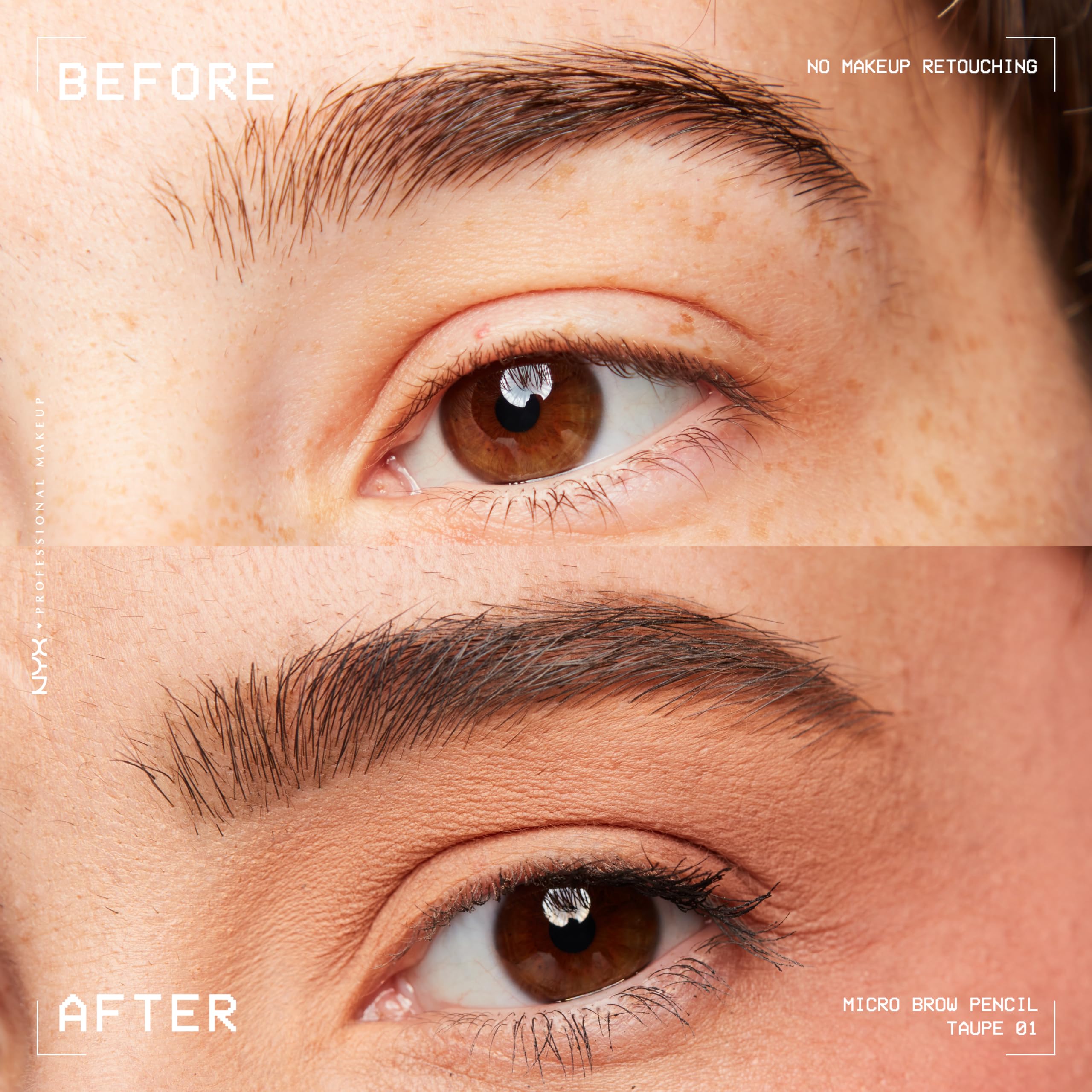 NYX Professional Makeup Micro Brow Pencil, Dual Ended with Spoolie Brush, Vegan Formula, Shade: Taupe 3