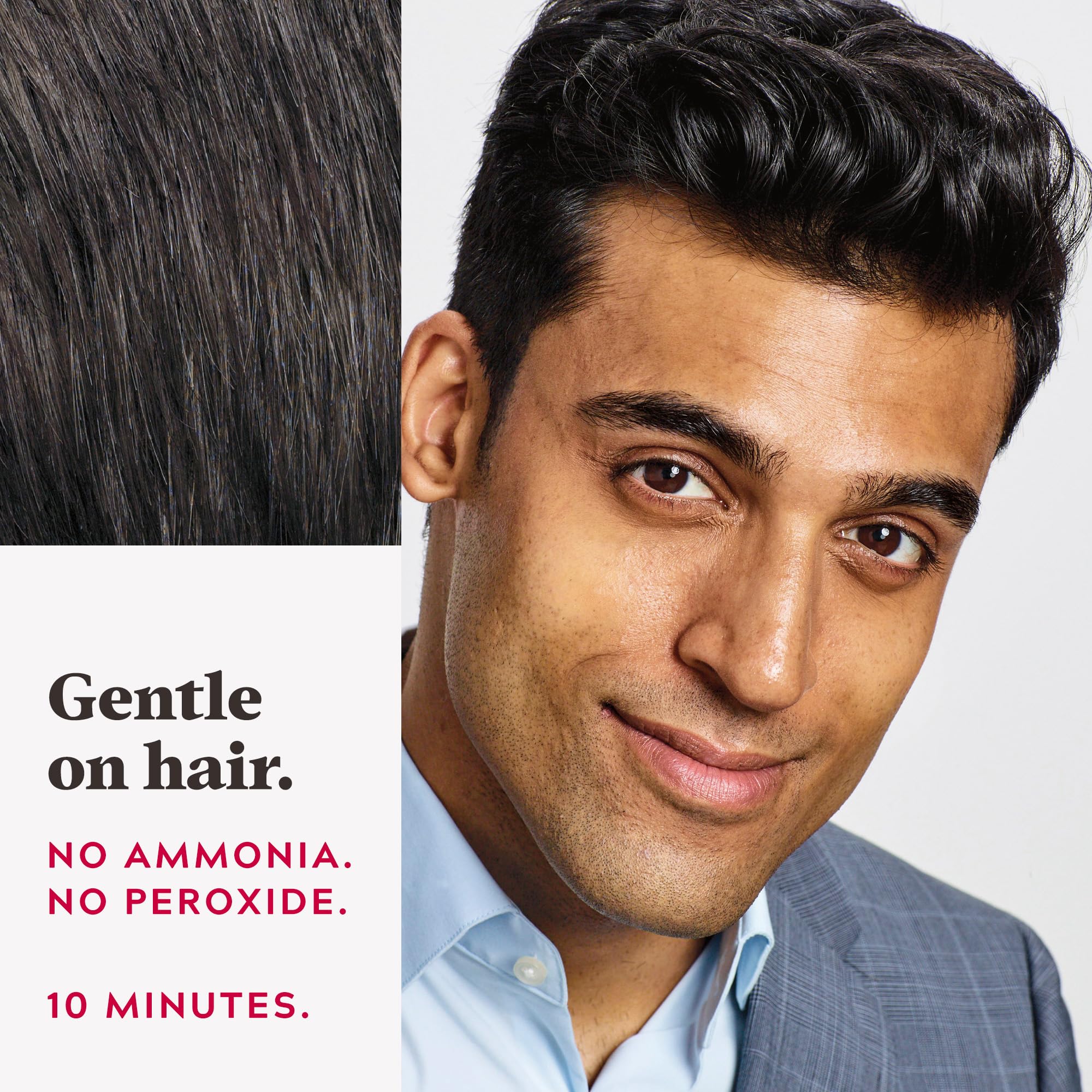 Just For Men Ultra Darkest Black Hair Colour Dye A65 - Ammonia & Peroxide Free Comb-In 3