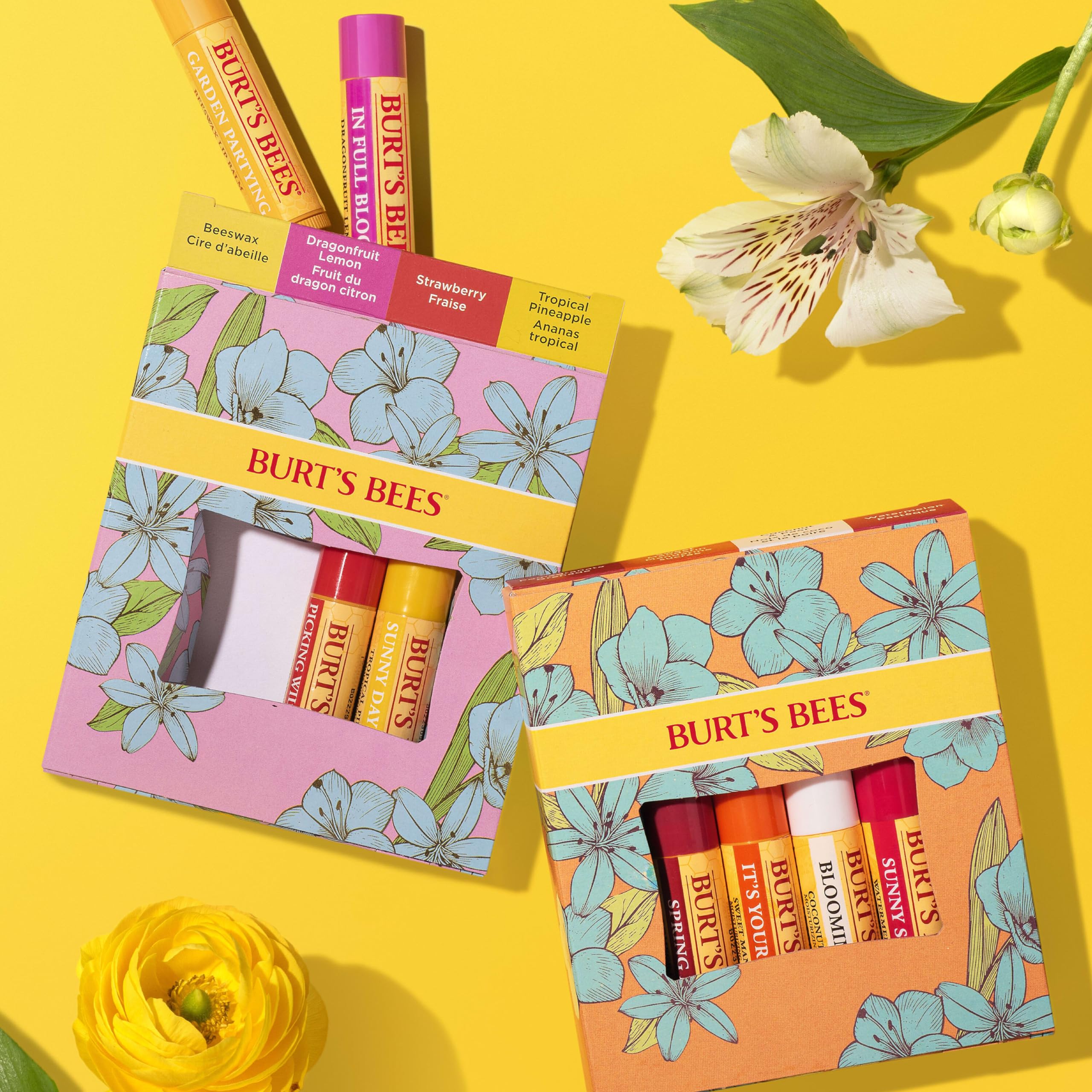 Burt's Bees Lippenbalsam-Geschenkset, Granatapfel, Kokosnuss &amp; Birne, Wassermelone, Süße Mandarine, Frisch gepflückt, 4 x 4,25 g 4