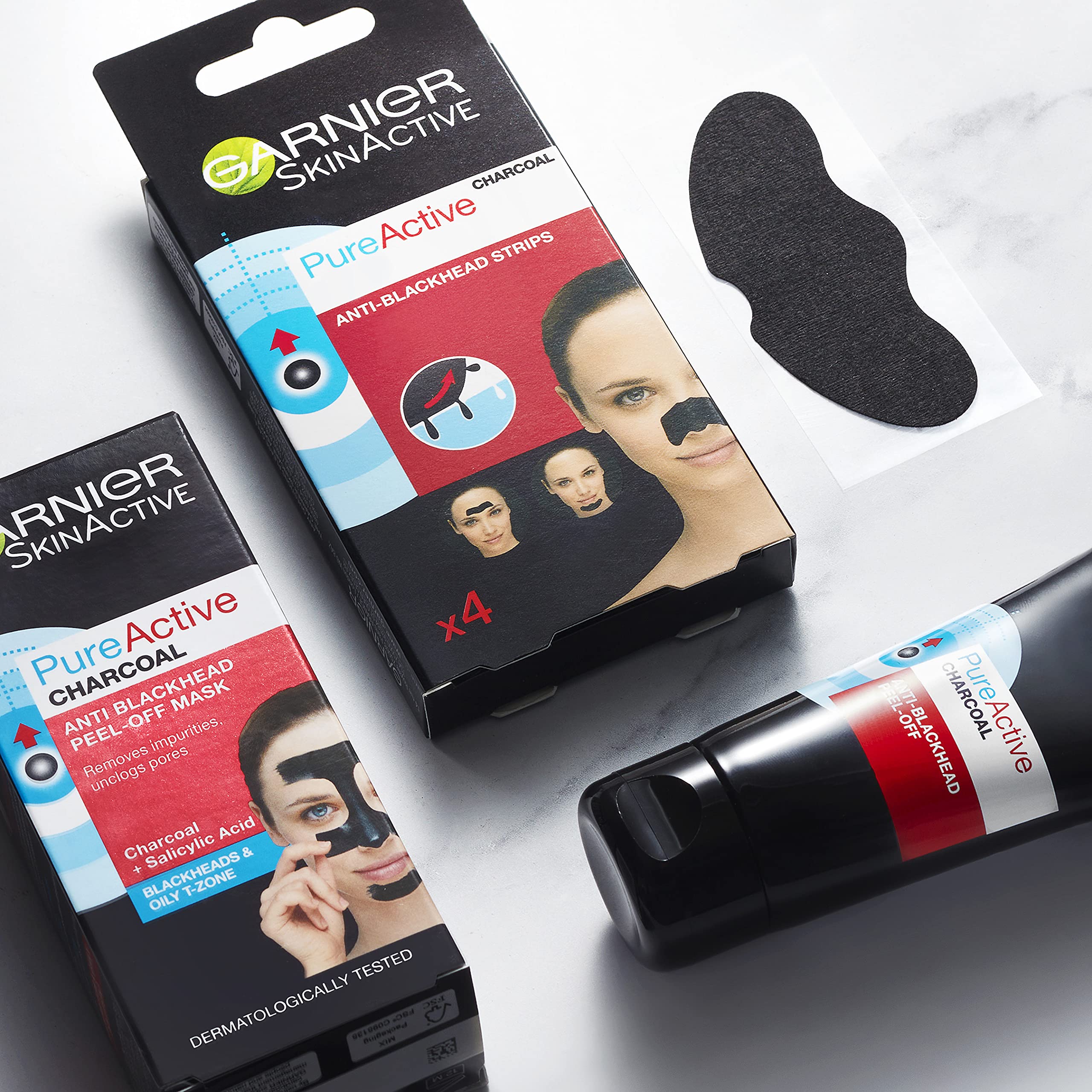 Garnier Pure Active Anti-Mitesser-Nasenstreifen mit Aktivkohle, 4er-Packung 4
