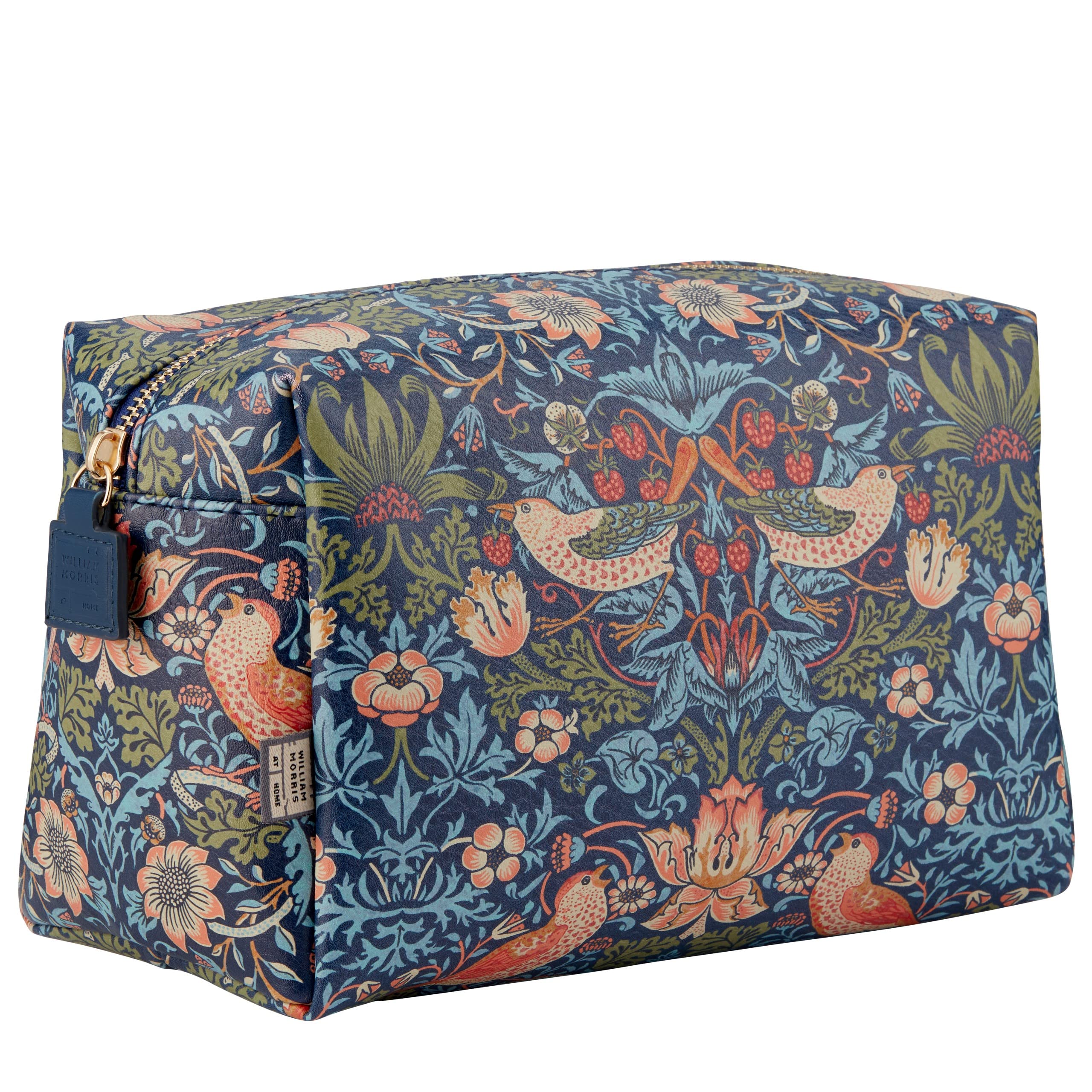 WILLIAM MORRIS AT HOME Large Strawberry Thief Print Wash Bag - Vegan Leather