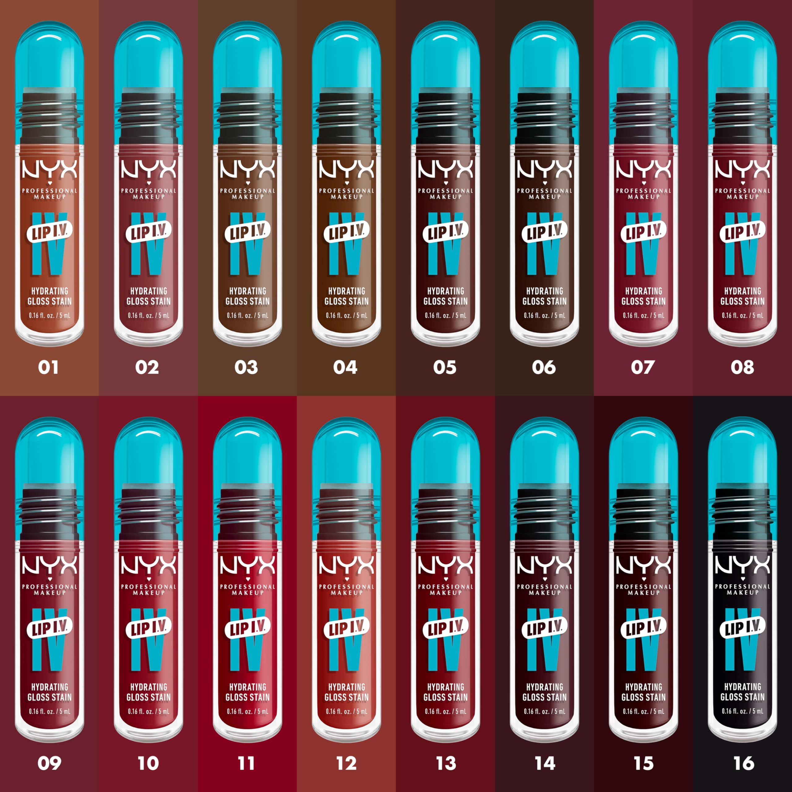 NYX Professional Makeup Lip IV Lip Stain - Vitamin-Infused Hydrating Gloss with 12HR Wear 8