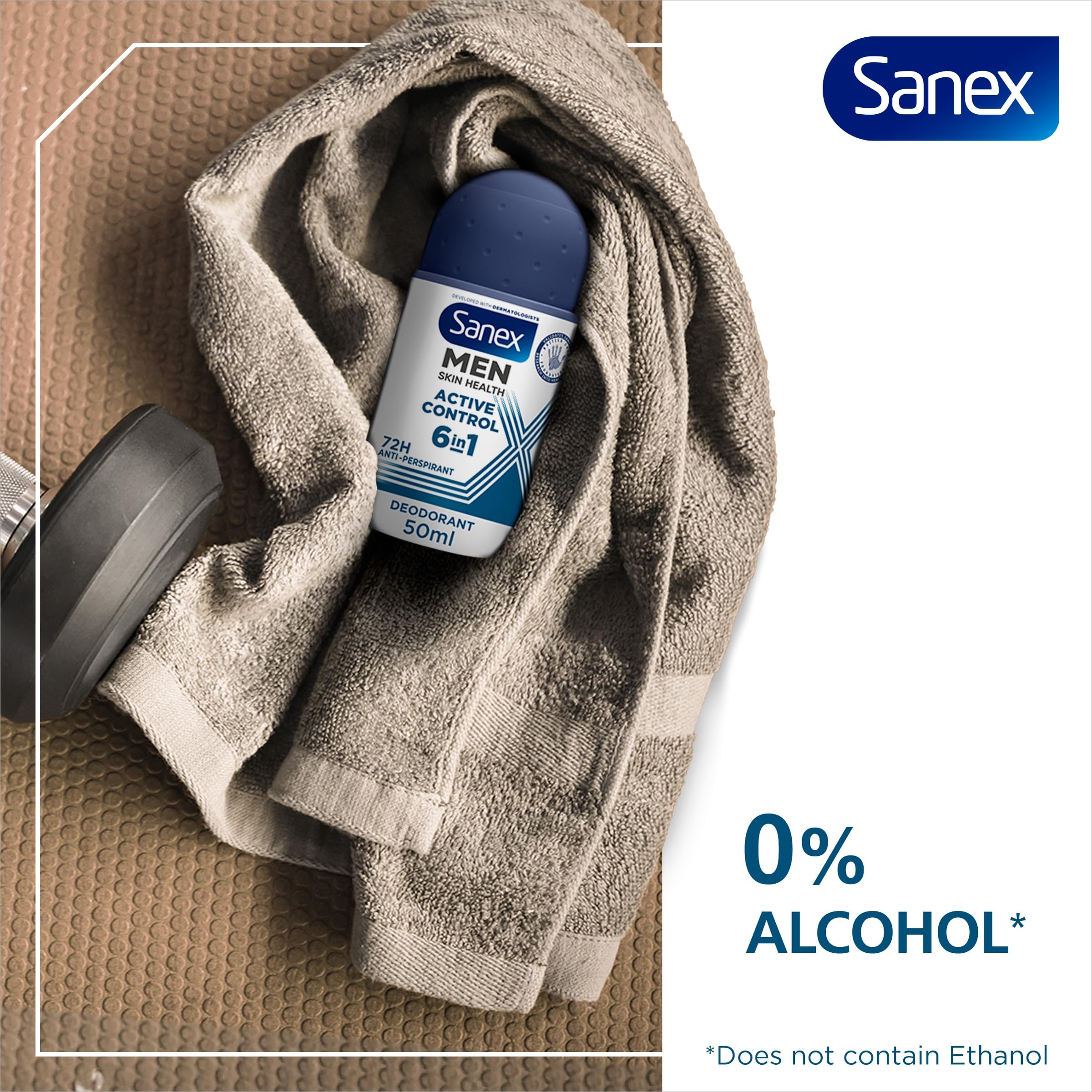 Sanex Men Active Control Antiperspirant Roll-On Deodorant 6x50ml - 72 Hour Protection 7