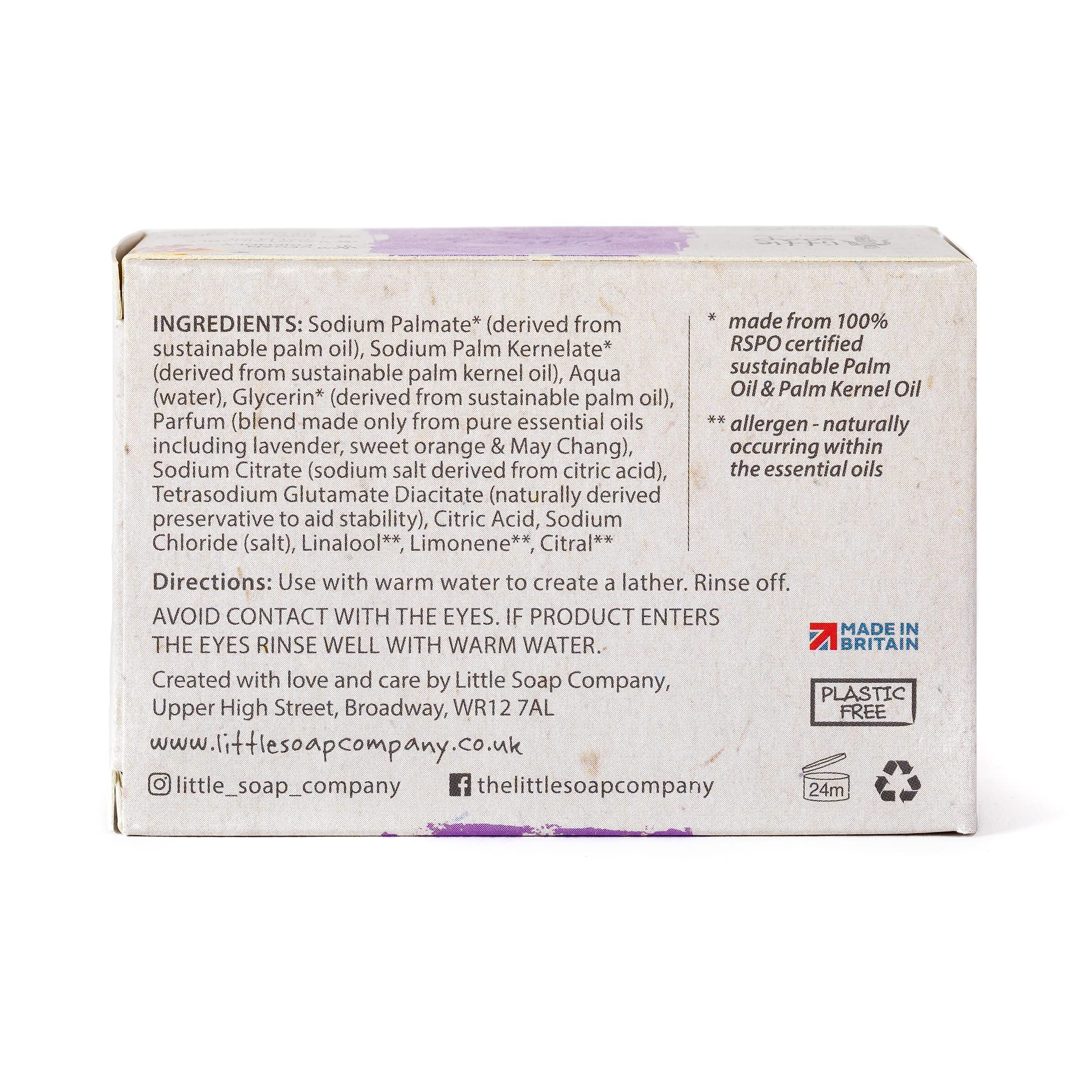 Little Soap Company Naturals Citrus & Lavender Bar Soap | Vegan, Cruelty-Free Cleansing Bar (100g) 3