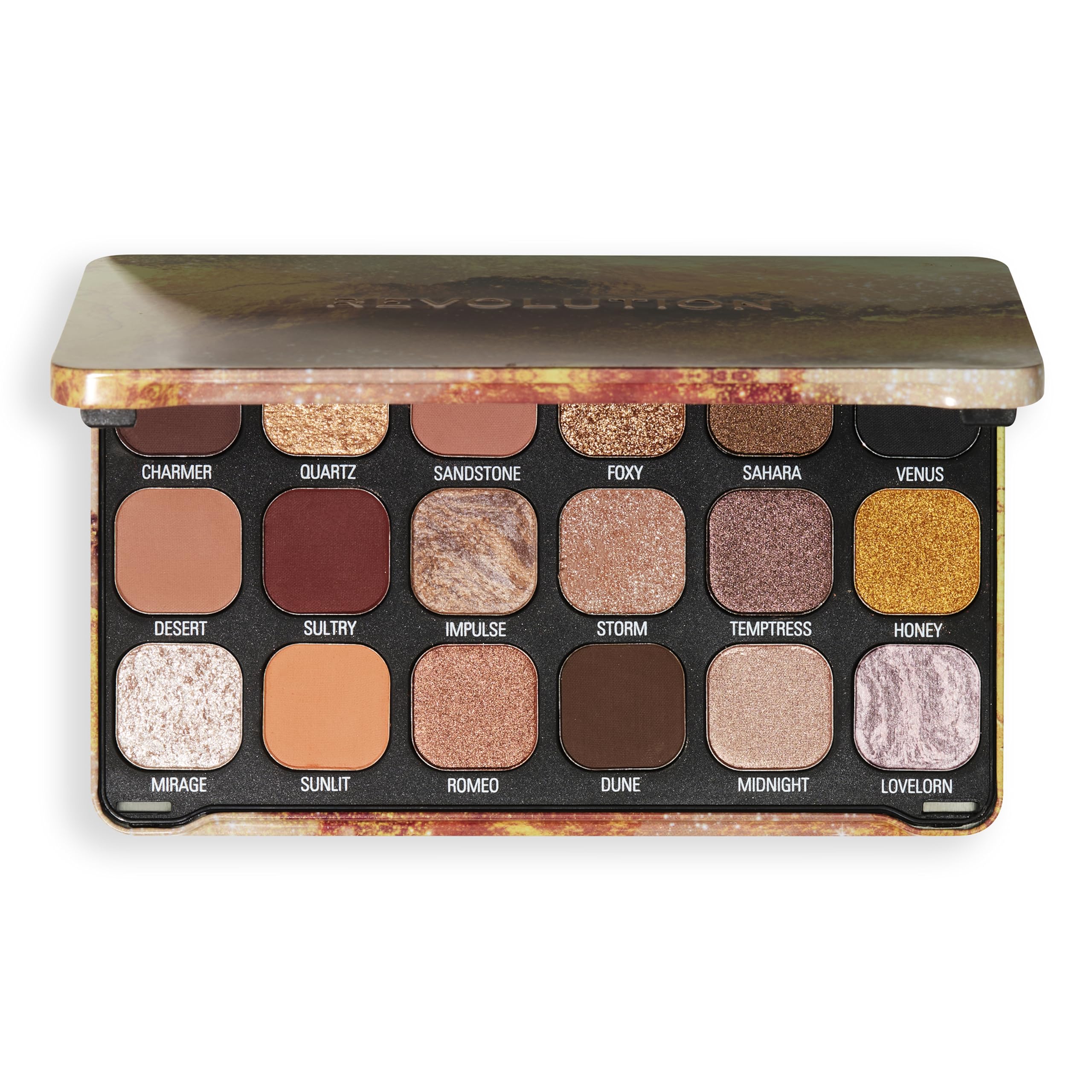Revolution Beauty Forever Flawless Eyeshadow Palette - 18 Bronze Temptation Mattes & Shimmers