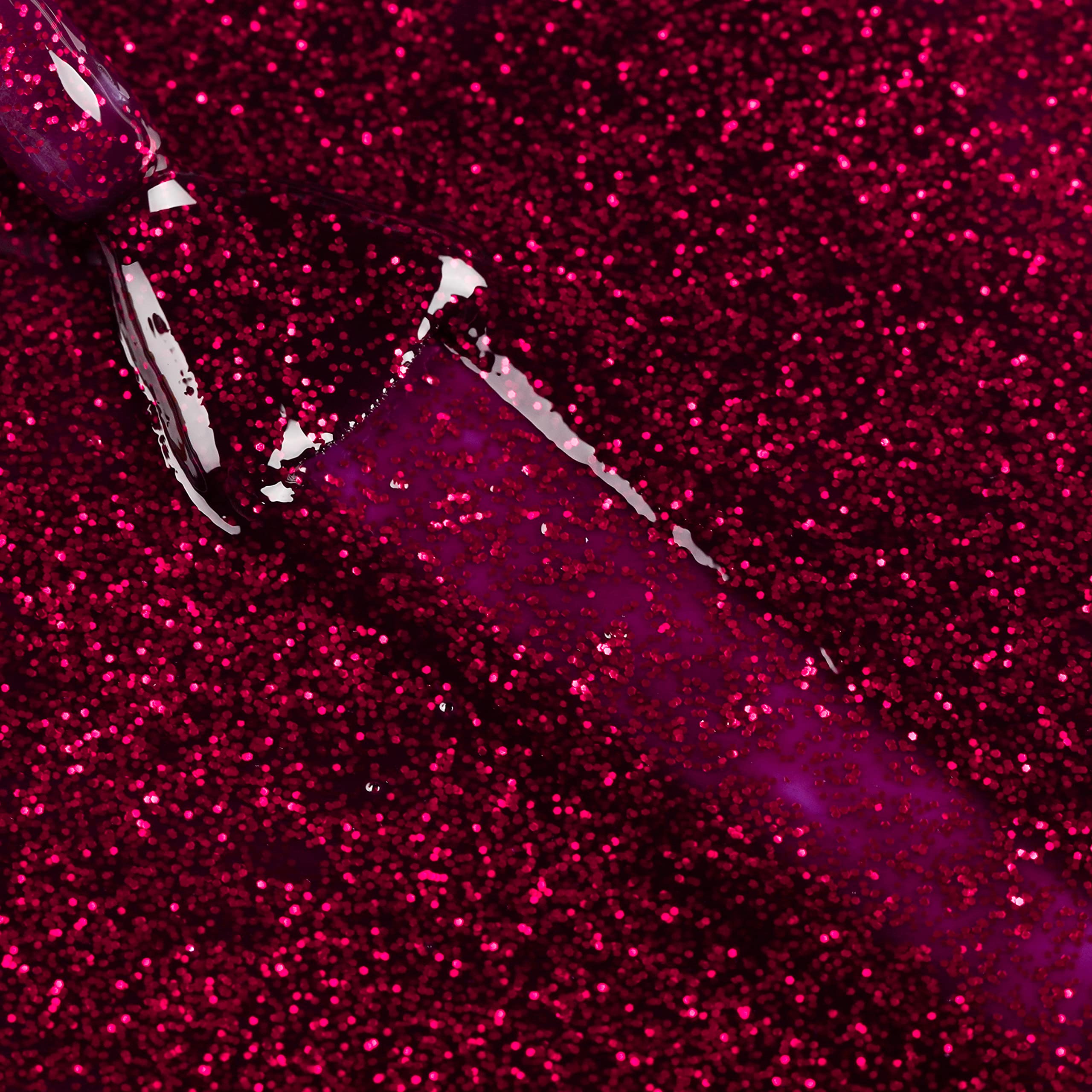 BLUESKY Gel Nail Polish, Ruby Ritz 80545, Red Glitter, 10 ml, Long Lasting & Chip Resistant 4