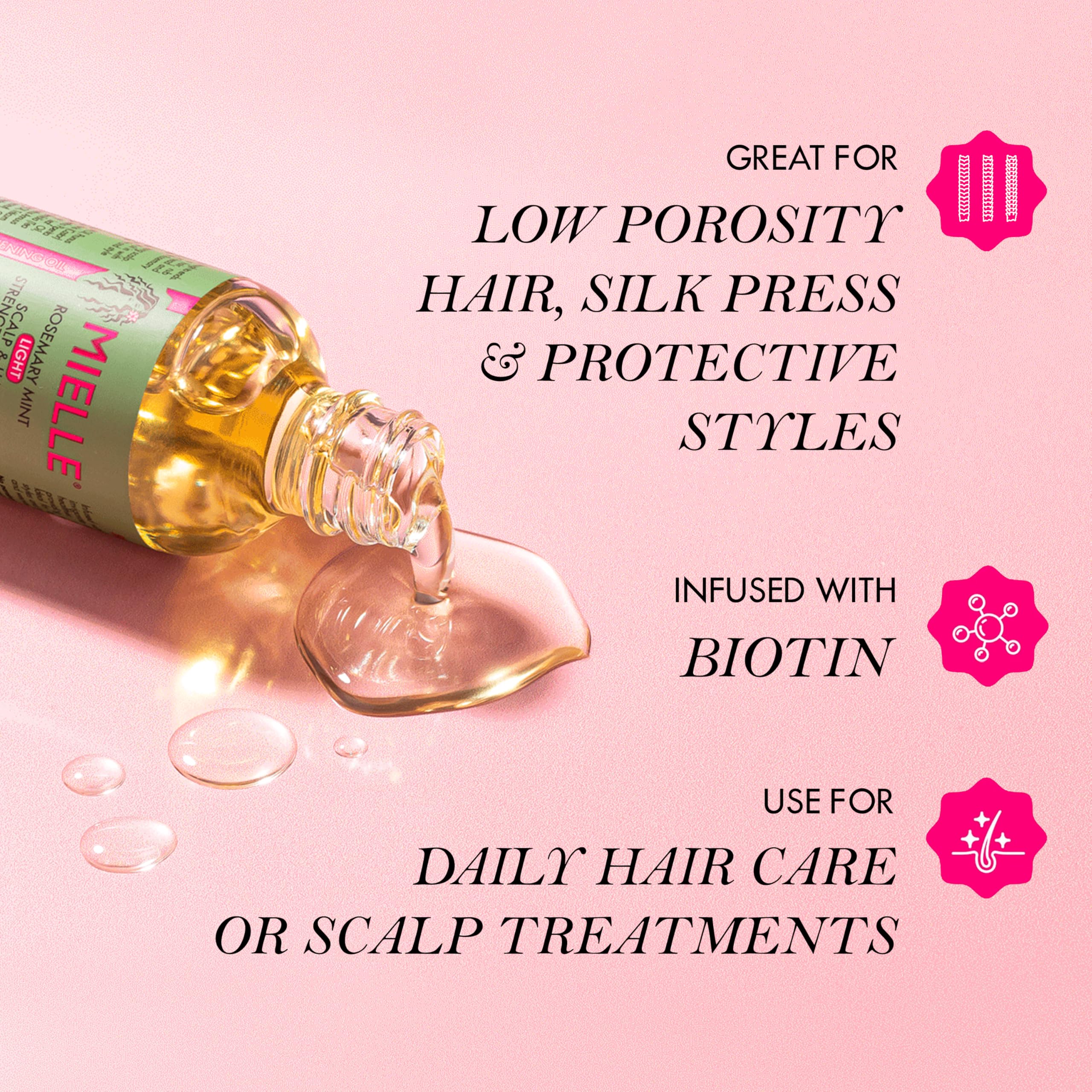 Mielle Rosmarin &amp; Minze Leichtes Haaröl mit Biotin zur Stärkung des Haares, gegen Spliss und trockene Kopfhaut 3