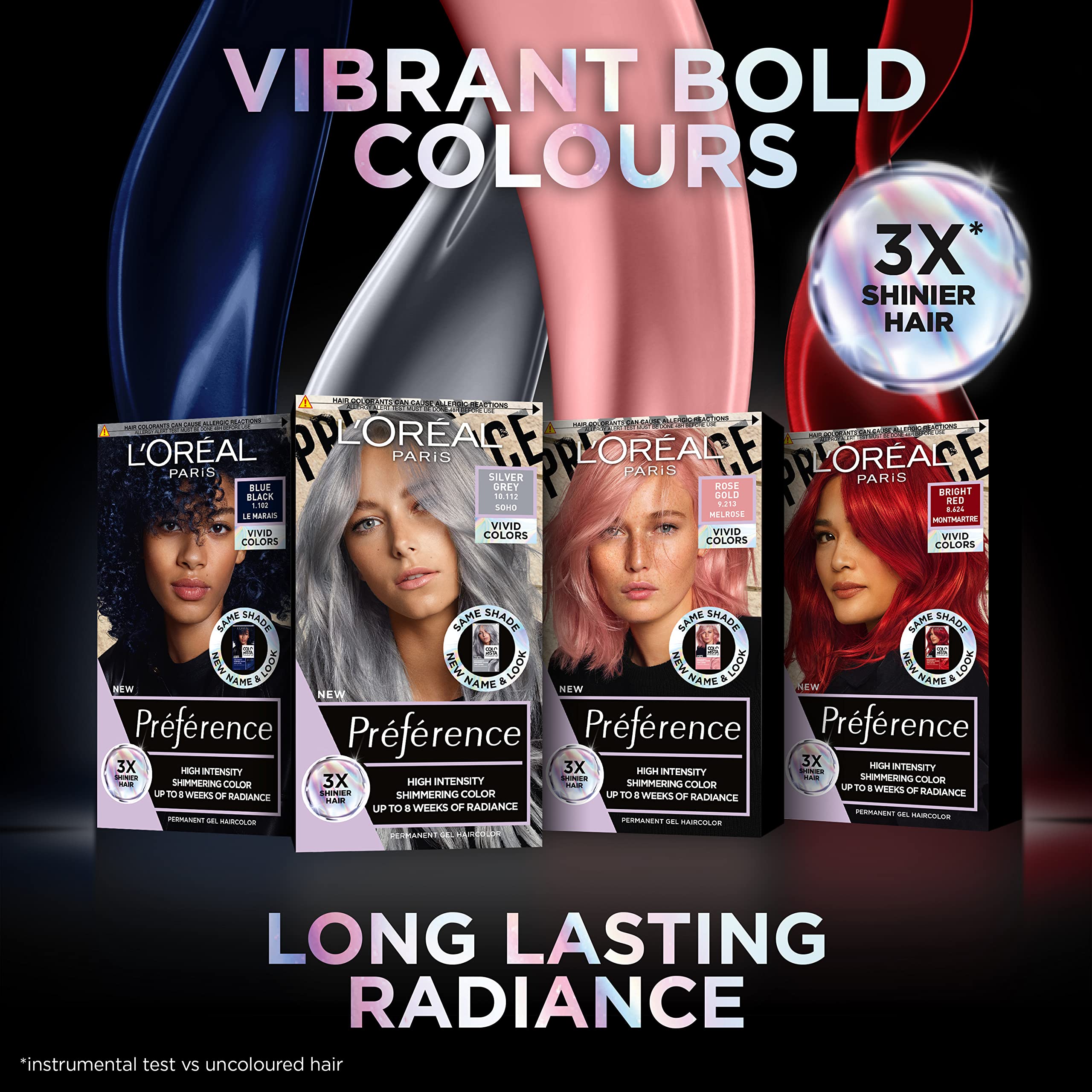 L'Oréal Paris Permanent Hair Colour Vivids Range - Intense Bold Colour & Shine 3