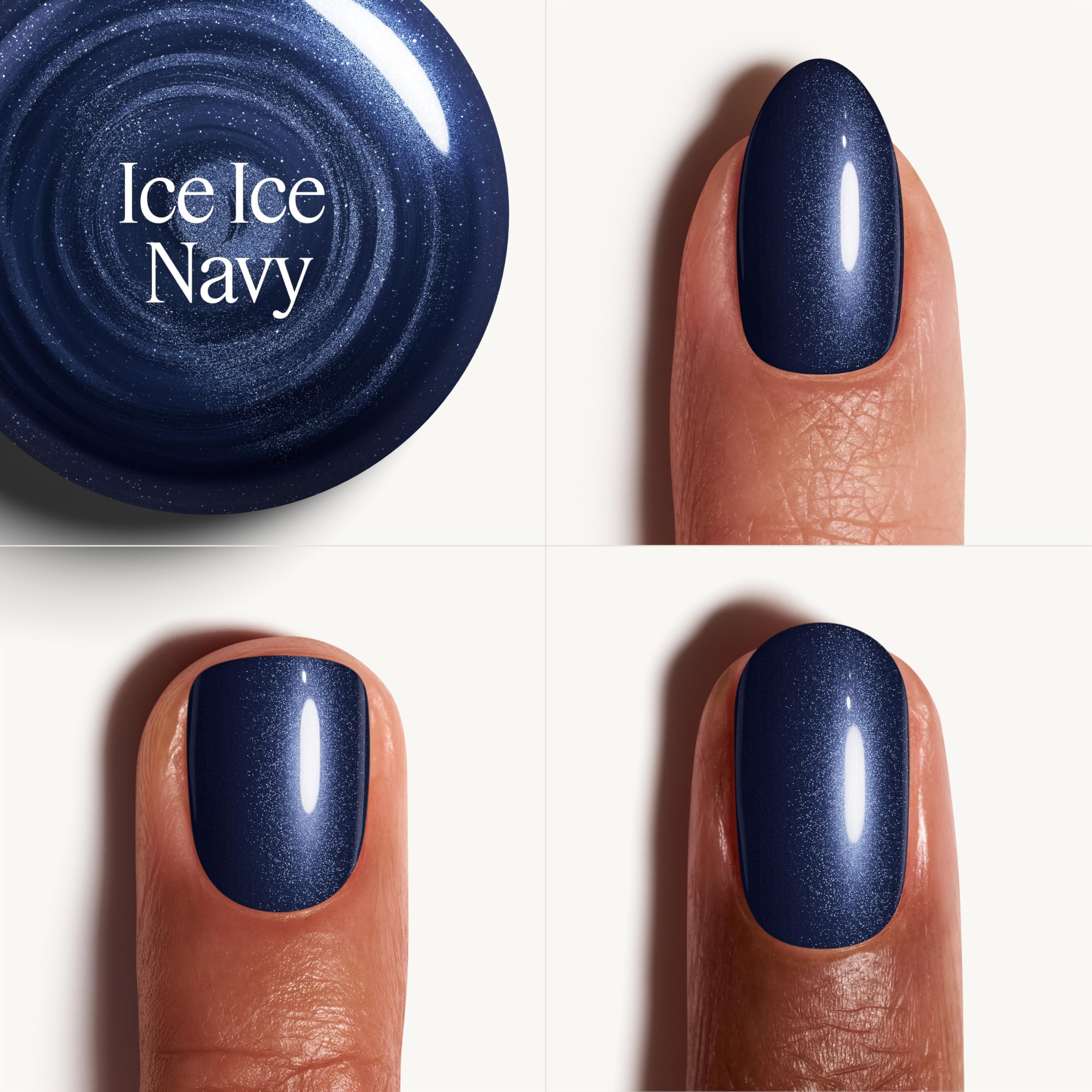 essie Gel Couture Nail Polish, Ice Ice Navy, Metallic Blue, Up to 15 Days Wear, No UV Light 3