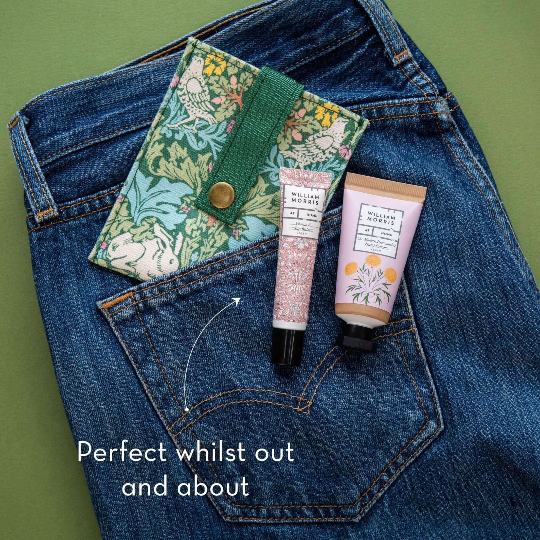 WILLIAM MORRIS AT HOME Hand Cream & Lip Balm Set with Brother Rabbit Pouch 6