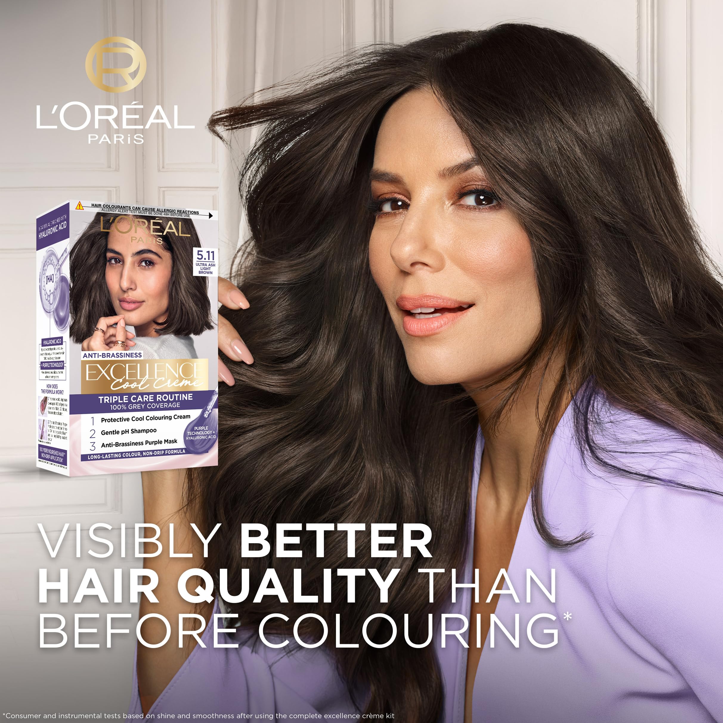L'Oréal Paris Excellence Cool Crème Permanent Hair Dye 5.11 Ultra Ash Light Brown 3