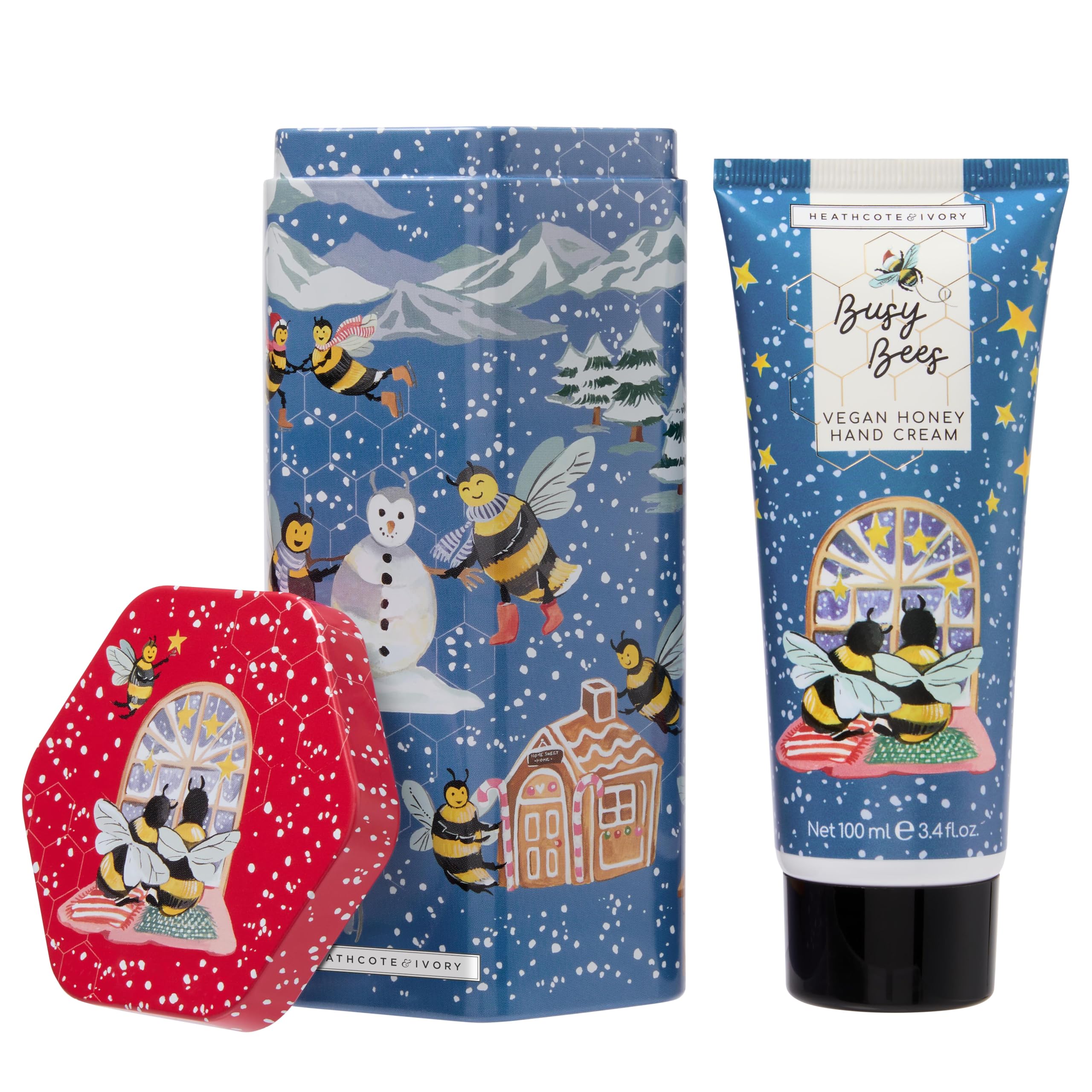 Heathcote & Ivory Busy Bees Thyme & Honey Vegan Hand Cream in Reusable Tin 100ml