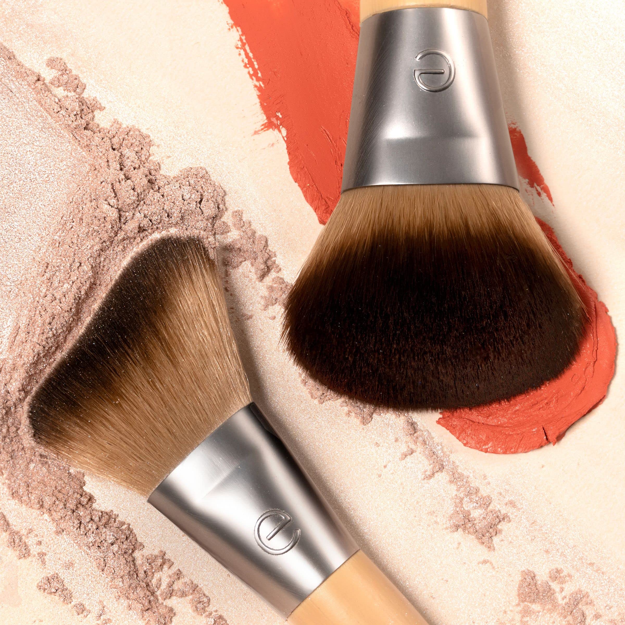 EcoTools New Natural Blush & Highlight Duo Face Makeup Brushes for Liquid and Cream Products 7