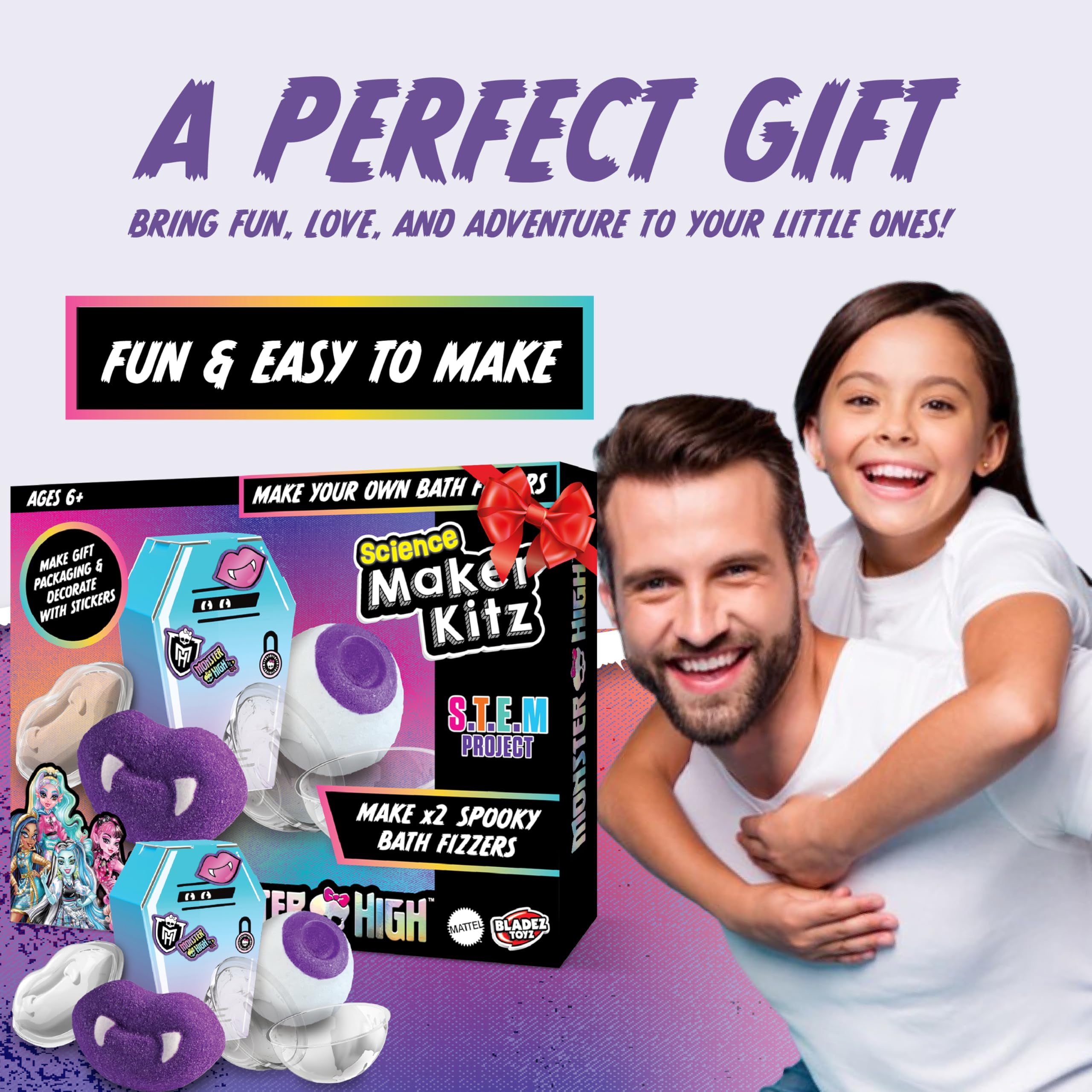 BLADEZ Monster High Toyz Make Your Own Bath Fizzers Kit - Peach Scented 5