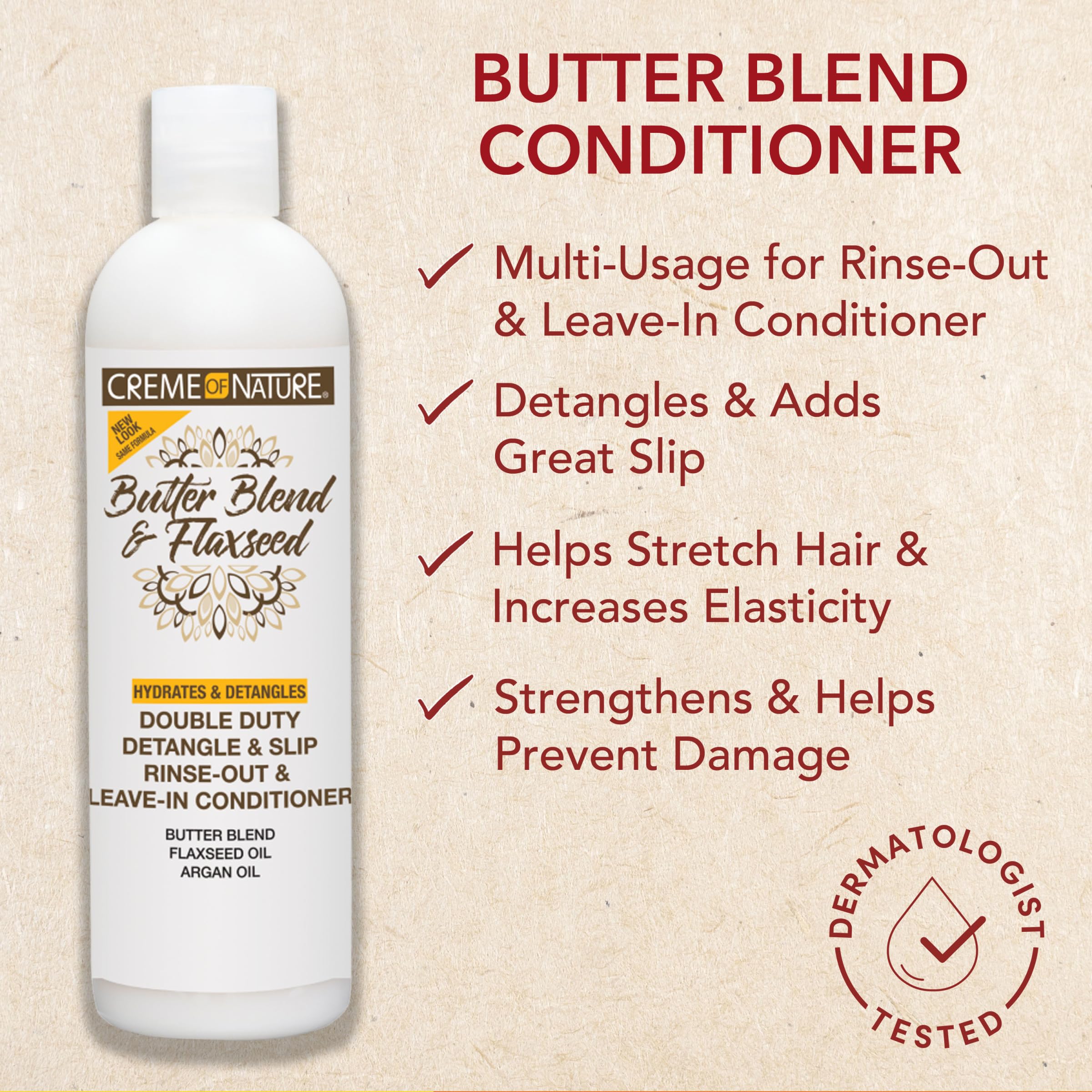Creme of Nature Butter Blend & Flaxseed Double Duty Detangle & Slip Rinse-Out/Leave-In Conditioner 3