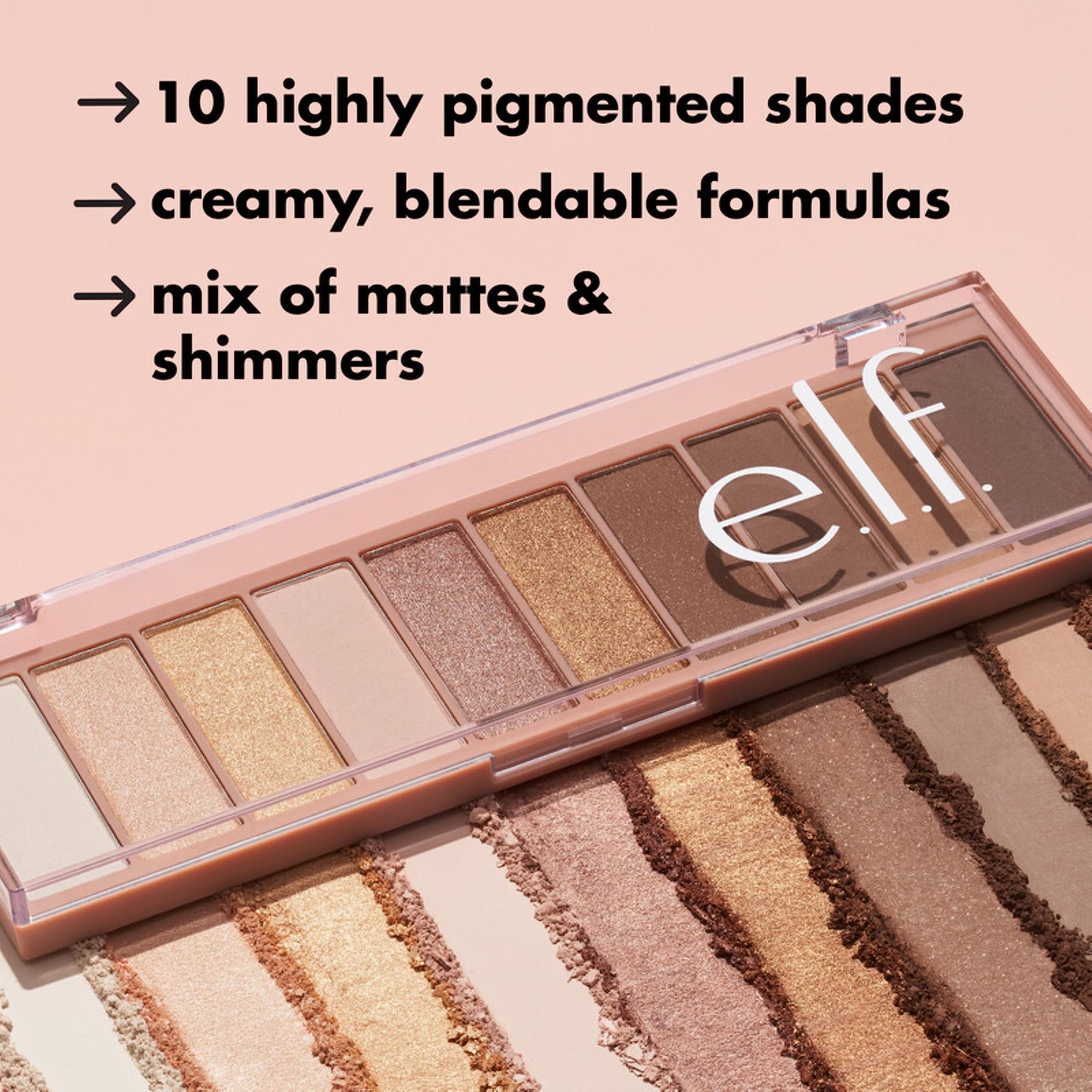 elf Perfect 10 Lidschattenpalette, zehn hochpigmentierte neutrale Farbtöne, leicht verblendbare Formel, vegan und tierversuchsfrei, Need It Nude (Verpackung kann variieren) 5