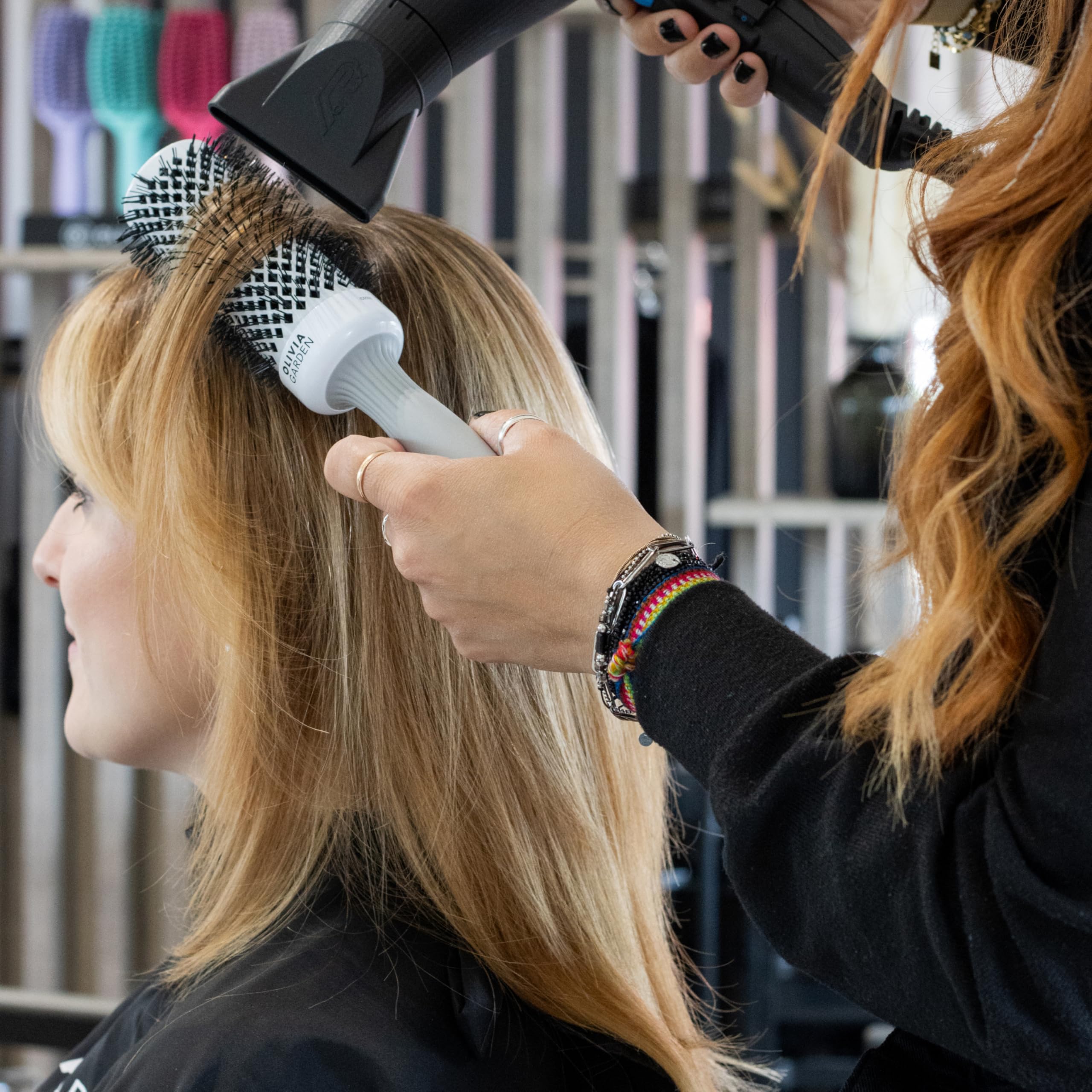 Olivia Garden Expert Blowout Shine Brush - White & Grey - Size 45 - Ceramic Coated 4