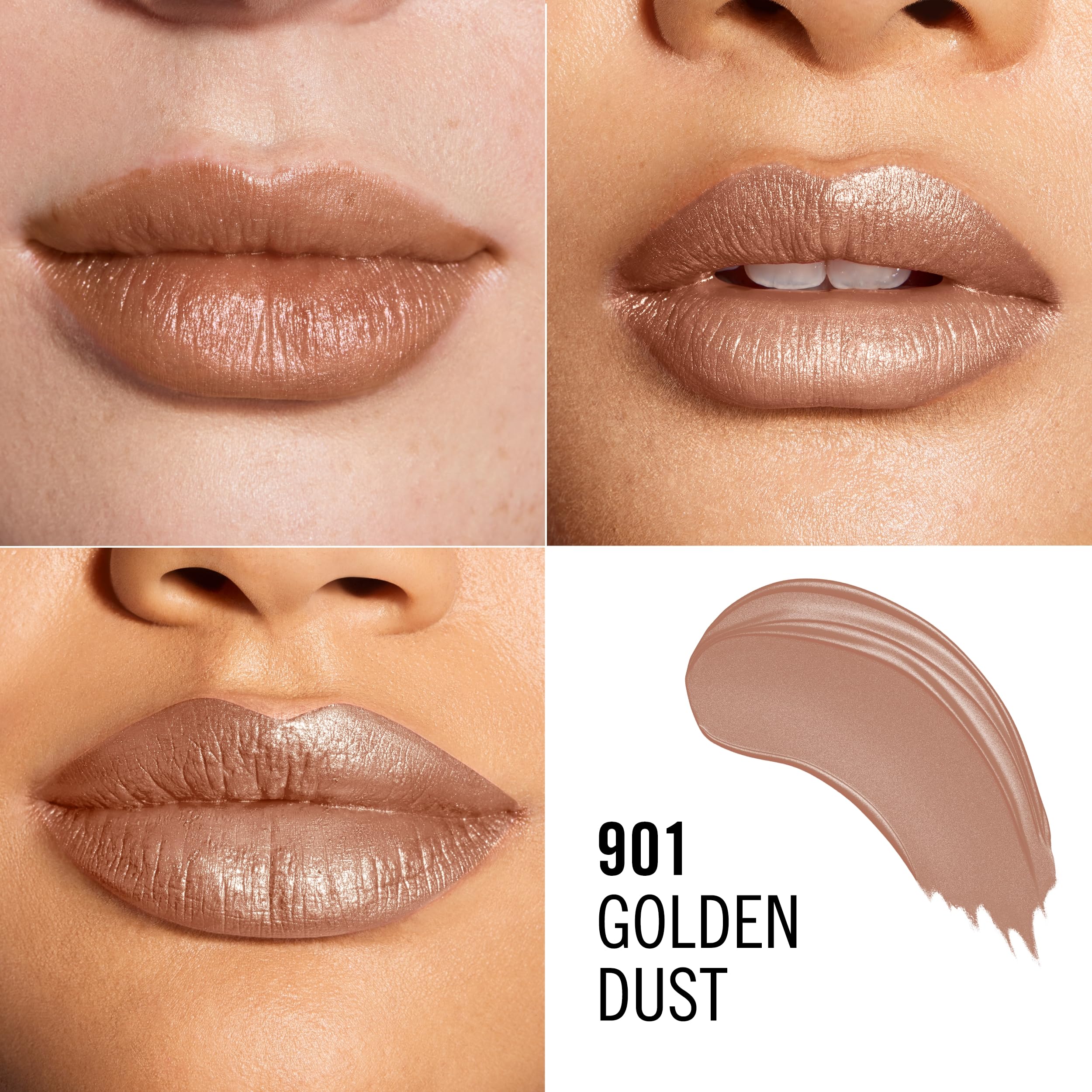 Rimmel Lasting Finish Lipstick 901 Golden Dust - Creamy Satin, Long Lasting 8 HR Wear