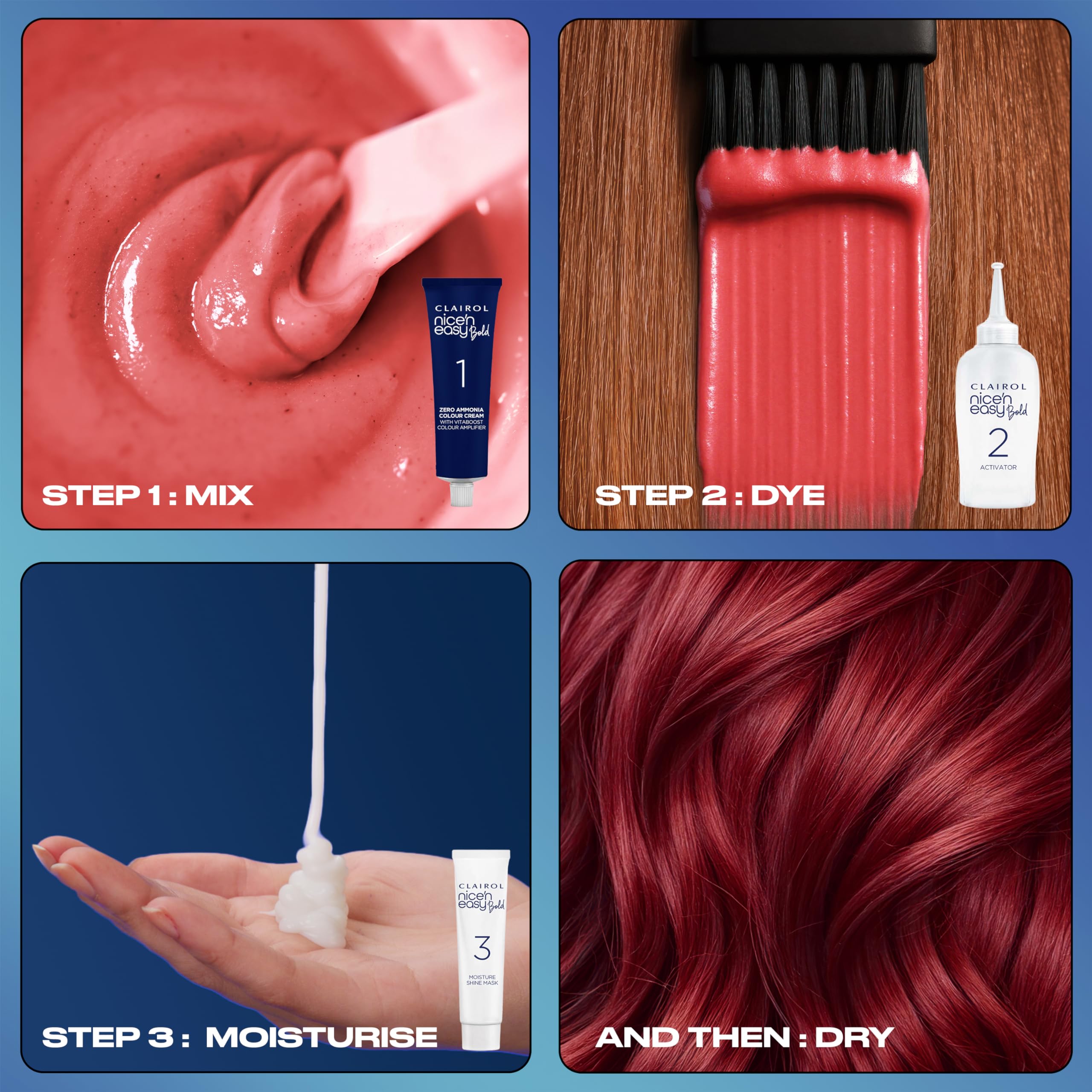 Clairol Nice N Easy Permanent Bold Hair Dye 2.8 Midnight Blue Zero Ammonia 7