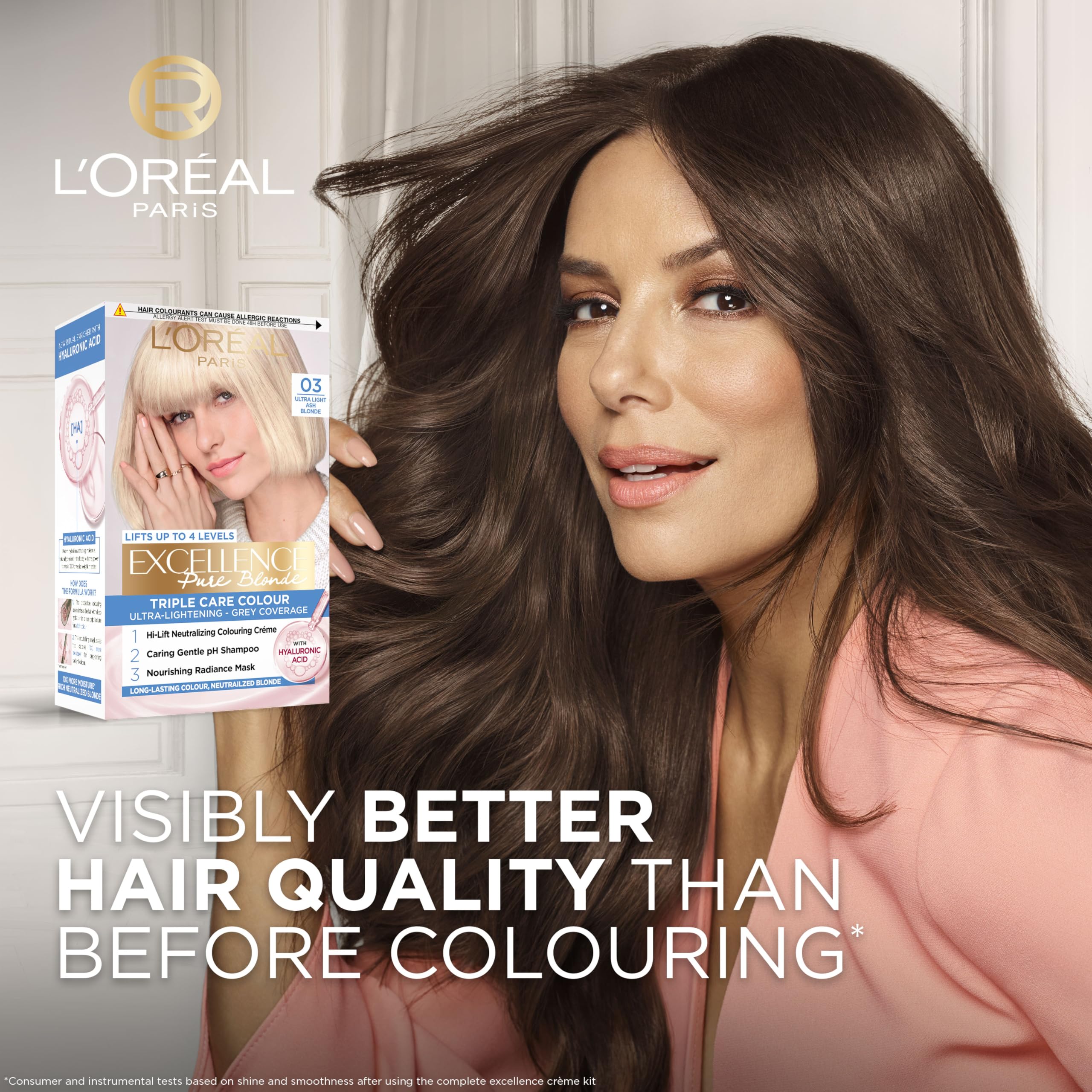 L'Oréal Paris Excellence Crème Permanent Hair Dye 03 Ultra-Light Ash Blonde with Pro-Keratin 3