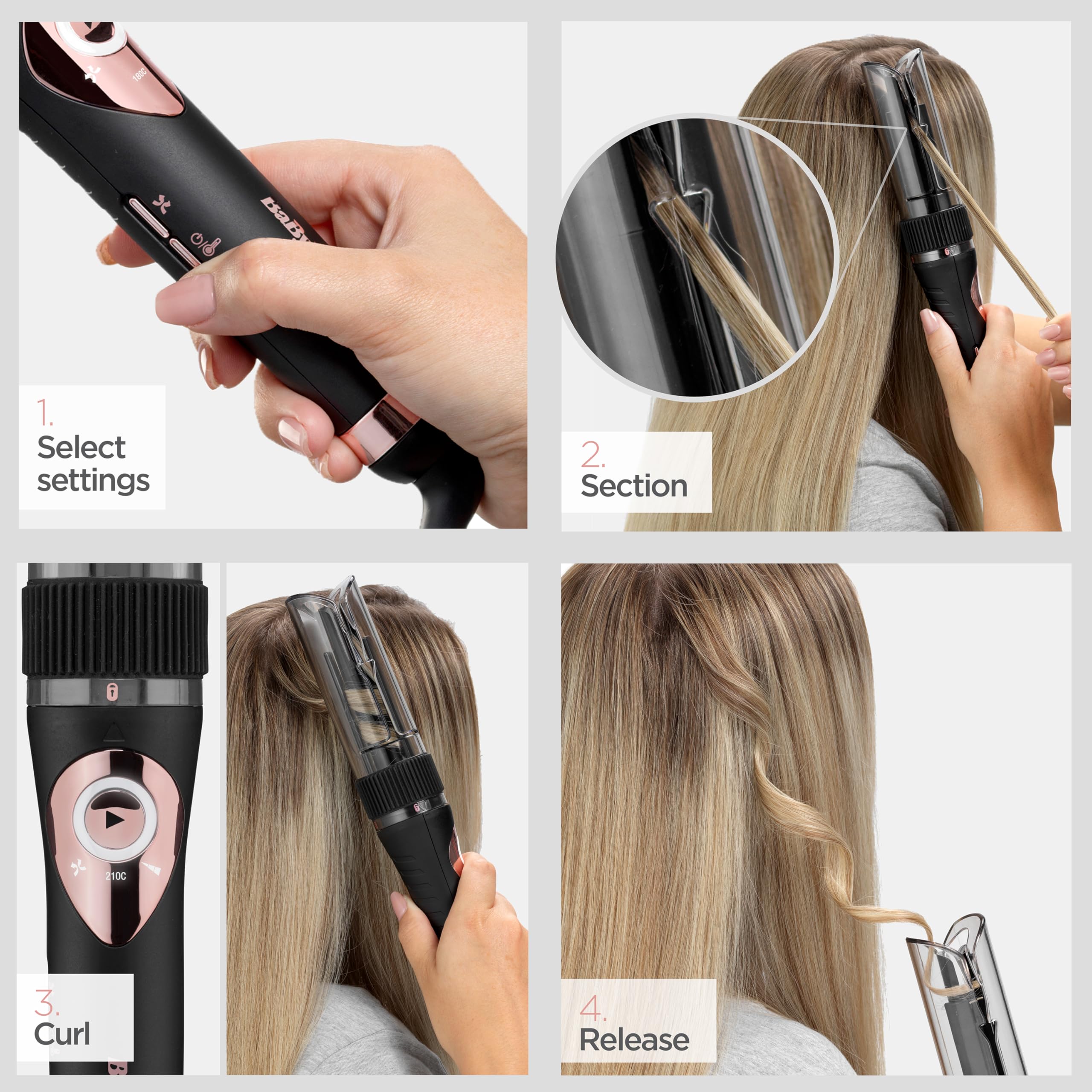 BaByliss Curl Secret Lite Automatic Hair Curler with Ceramic Barrel 4