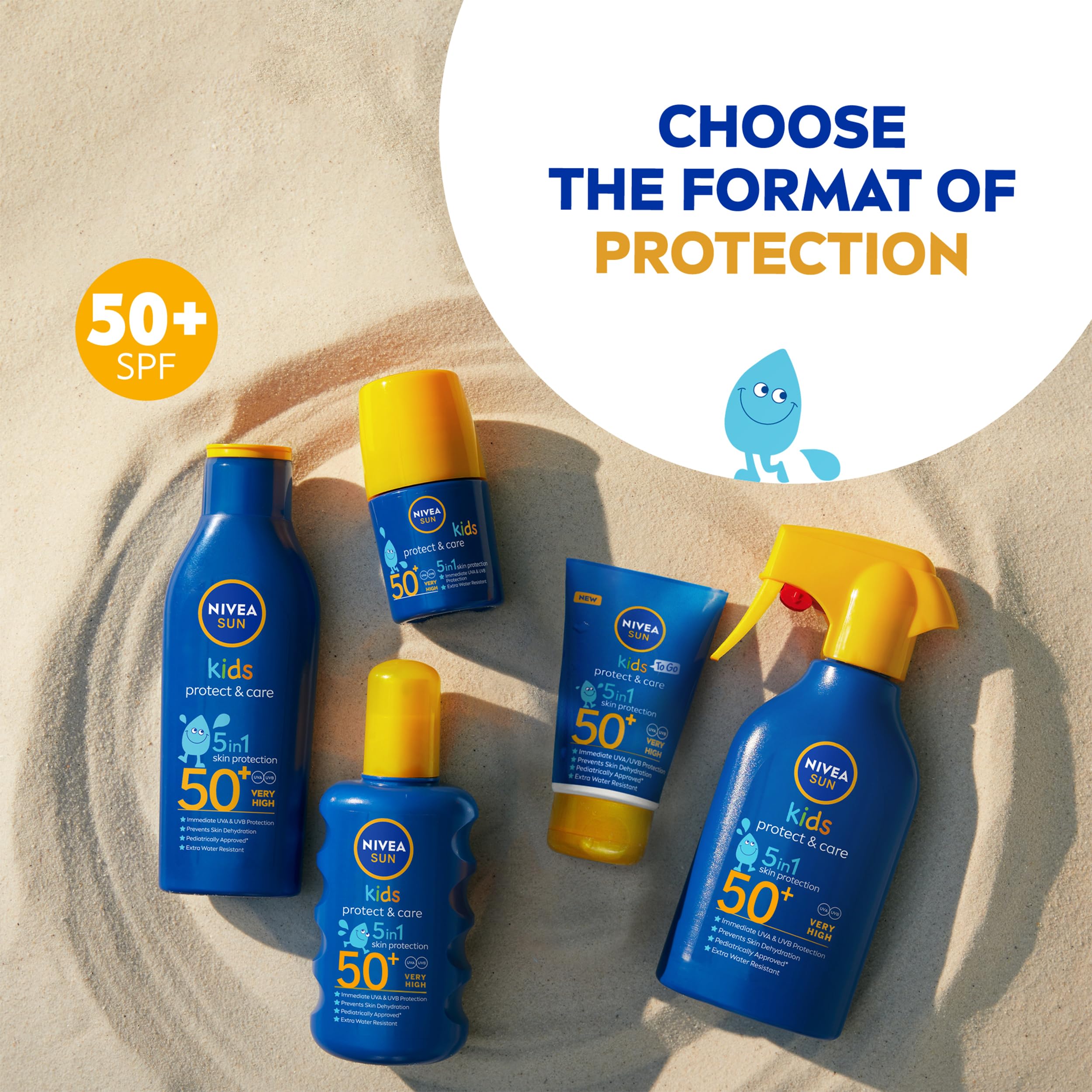 NIVEA Sun Kids Protect &amp; Care To Go LSF 50+ Lotion (50 ml), Feuchtigkeitsspendende Kinderlotion 4
