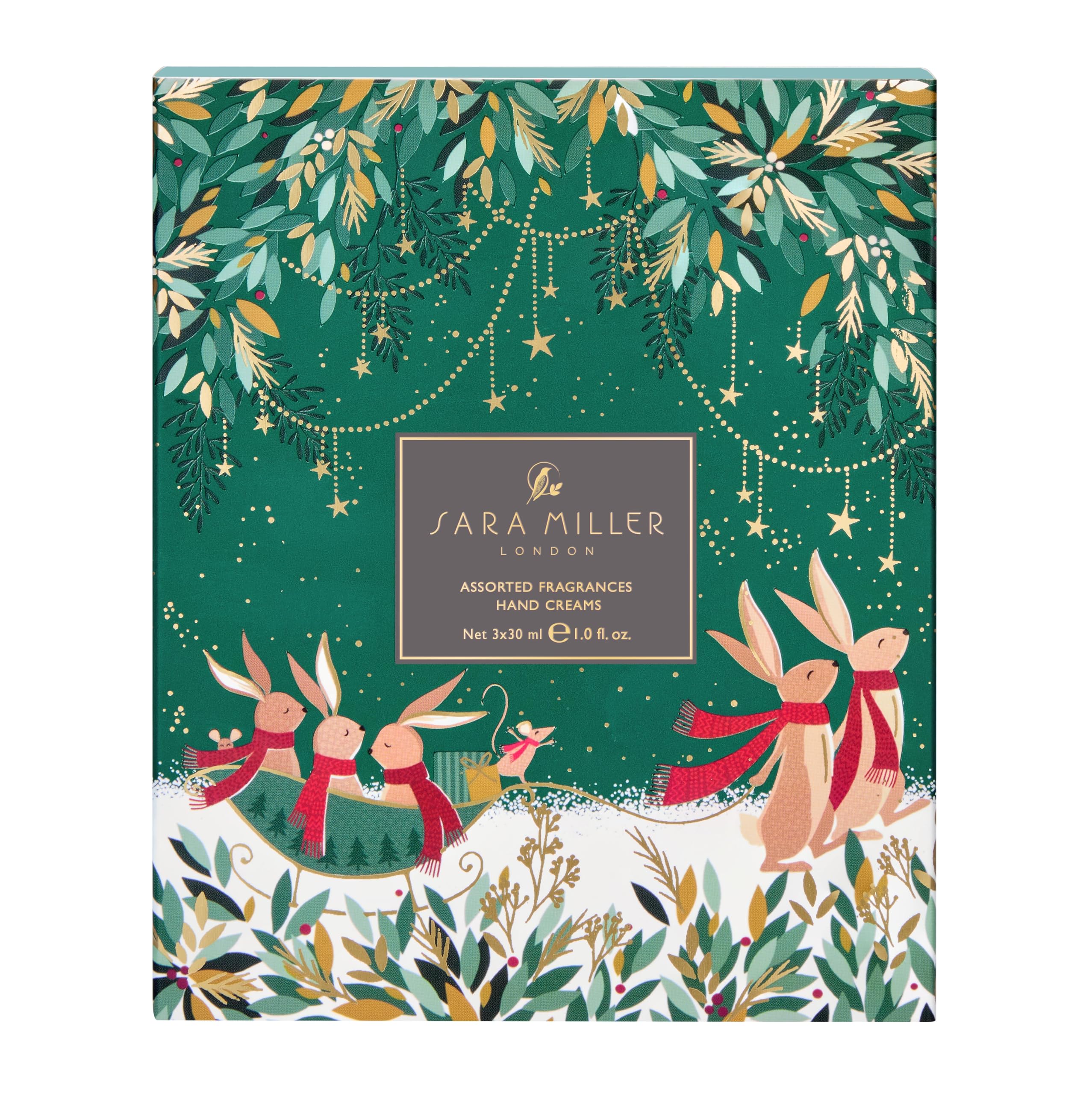 Sara Miller London Hand Cream Trio Set (3 x 30ml) with Tropical & Amber Fragrances