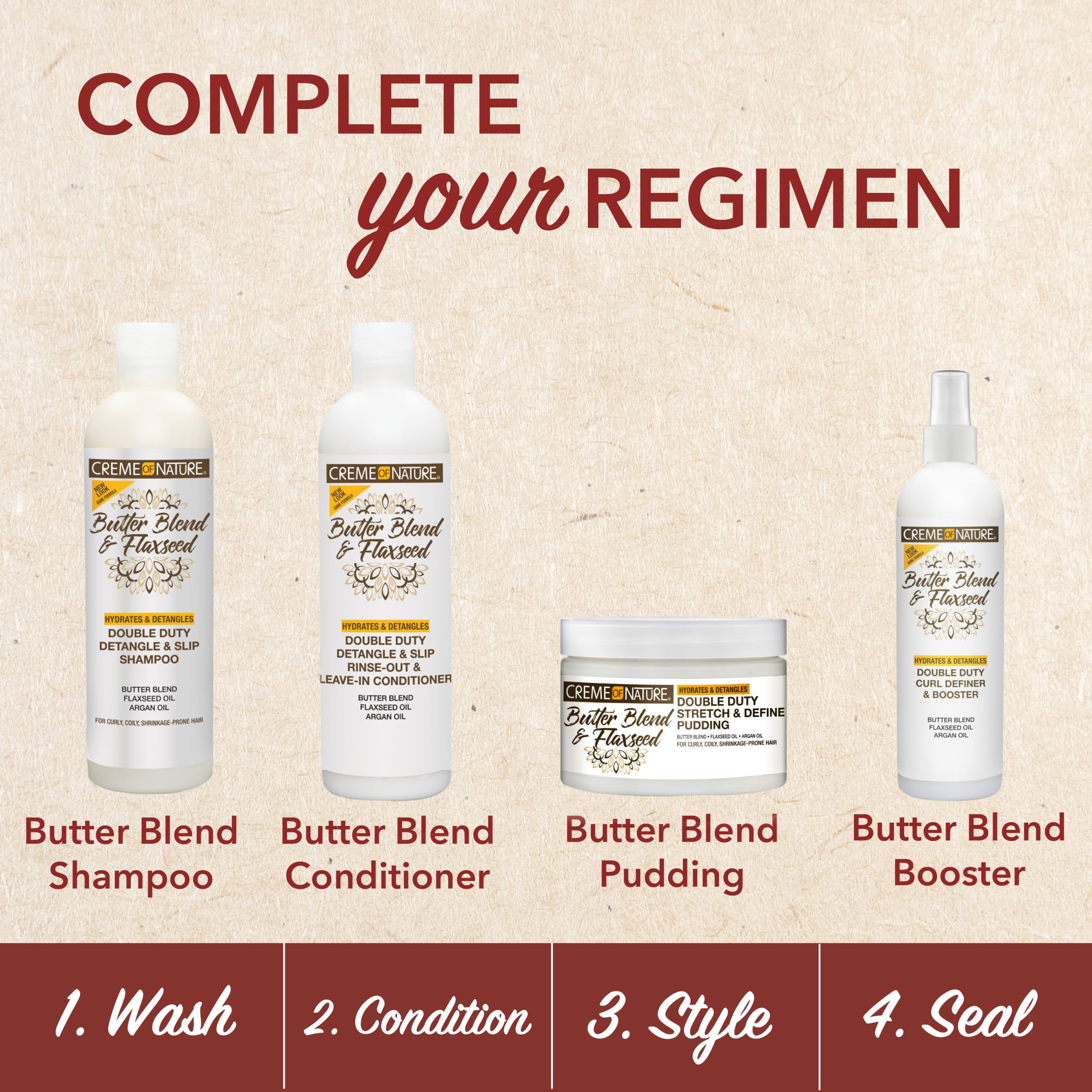 Creme of Nature Butter Blend & Flaxseed Double Duty Detangle & Slip Rinse-Out/Leave-In Conditioner 6