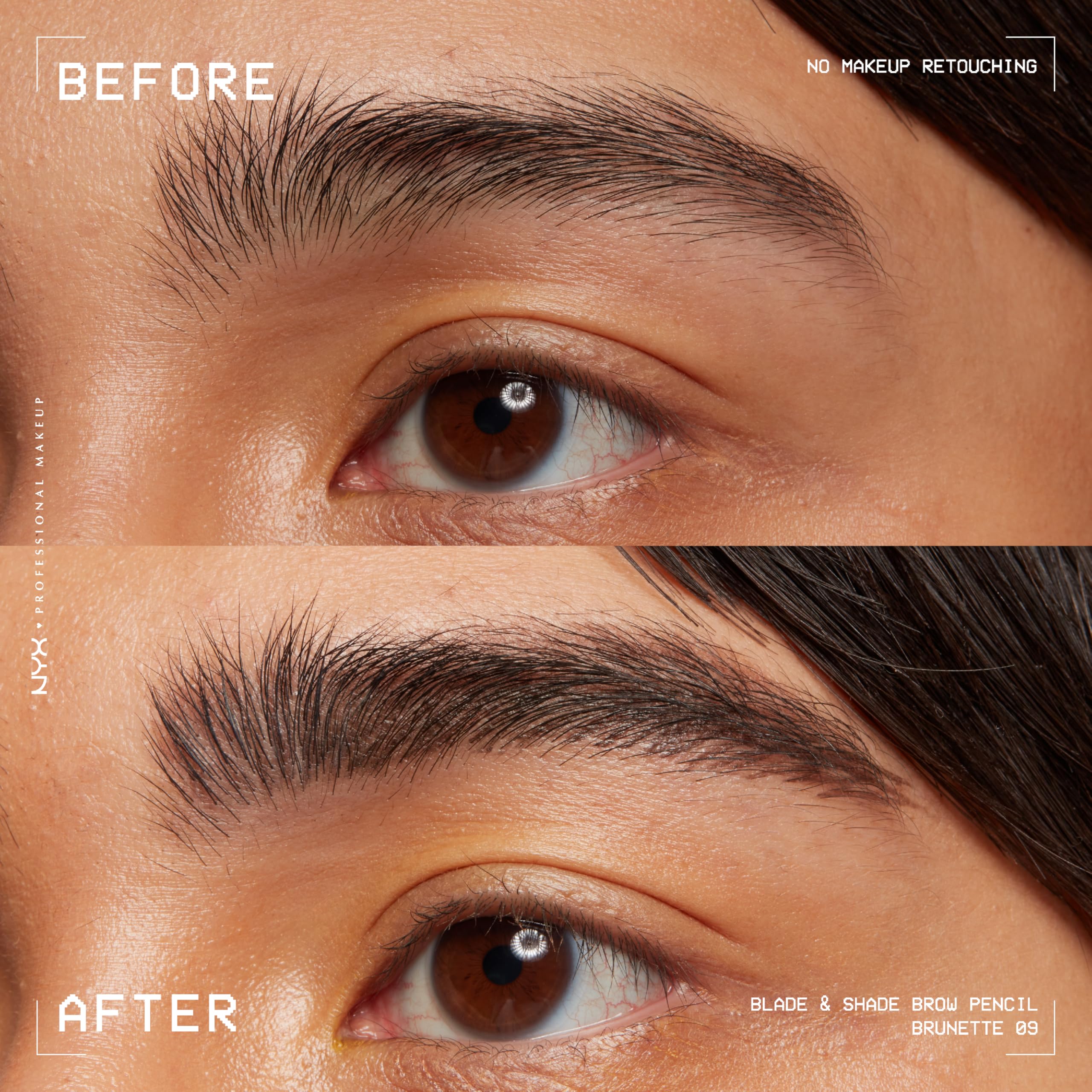 NYX Professional Makeup Blade & Shade Nano Brow Mechanical Pencil - Brunette, Up to 16HR Wear 3