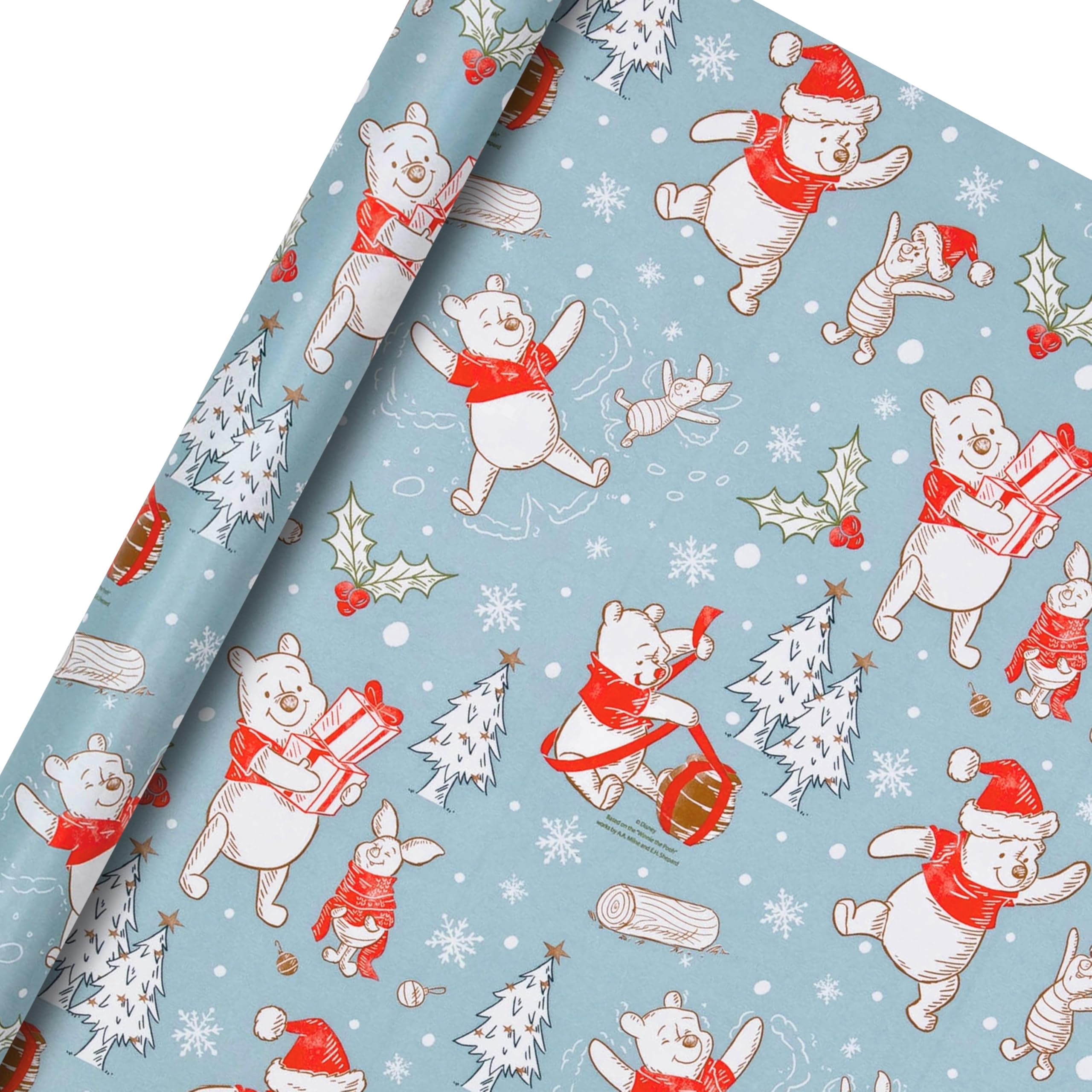 Hallmark Disney Winnie Puuh Weihnachtsgeschenkpapier, 3er-Rollen-Multipack (3 x 4 m) 4