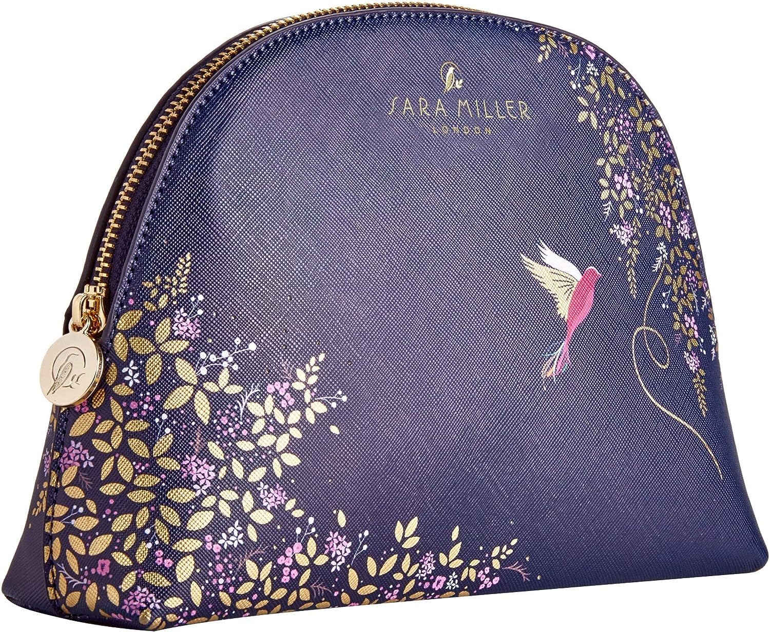 Sara Miller London Chelsea Cosmetic Bag, Medium, Purple, Gold Foil Detailing