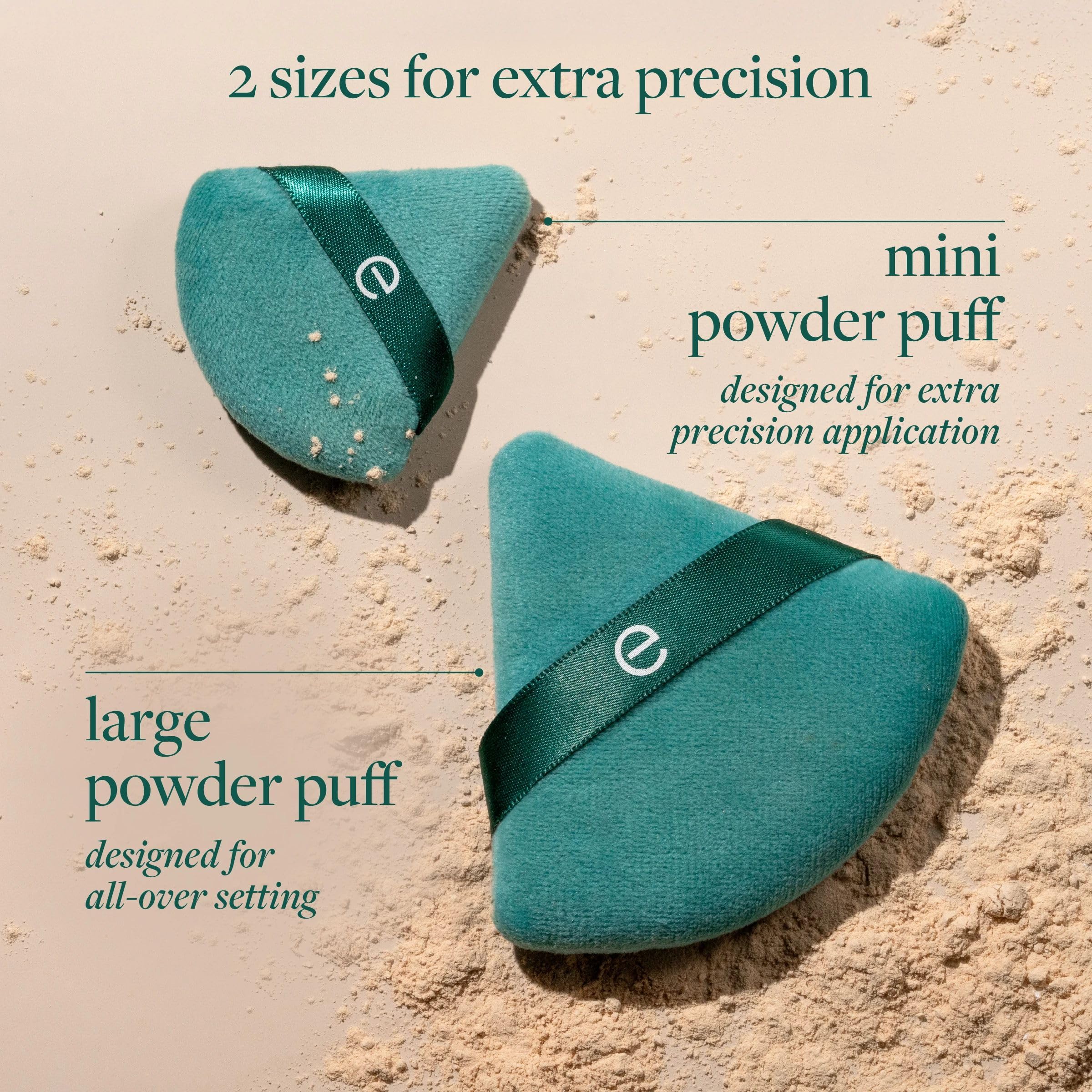 EcoTools Powder Puff Duo: Large & Mini Makeup Puffs for Setting and Baking