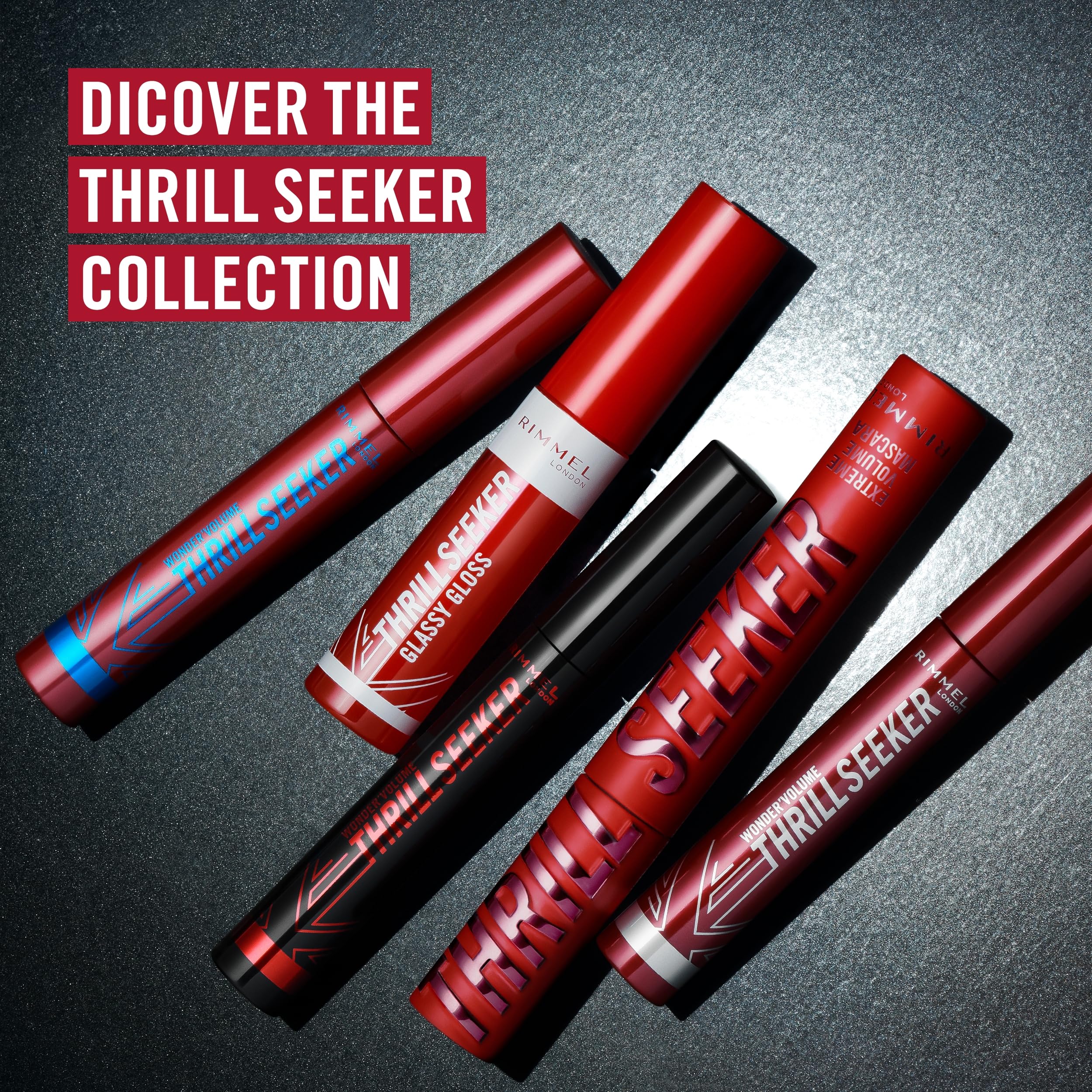 Rimmel Thrill Seeker Extreme Mascara, 001 Schwarz, Ultra-Volumen, Verlängert 7